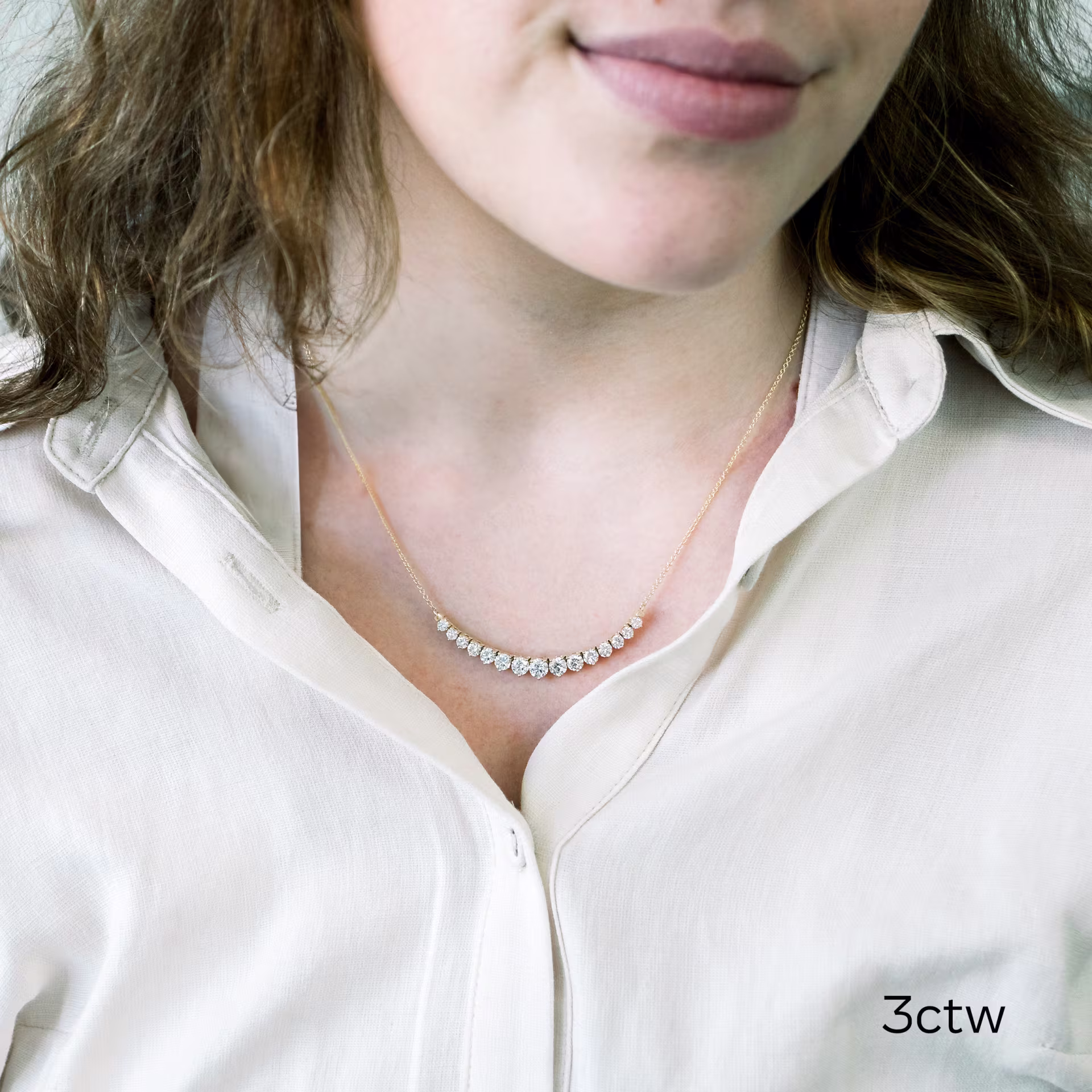 3.0 ctw Round Lab Grown Diamonds Mini Riviera Choker in 14k Yellow Gold (Main View)