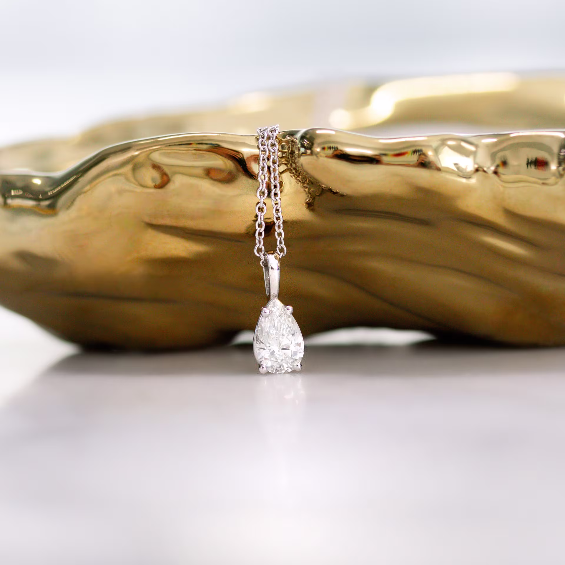 0.7 Carat Lab Diamonds Classic Pear Pendant in White Gold (Main View)