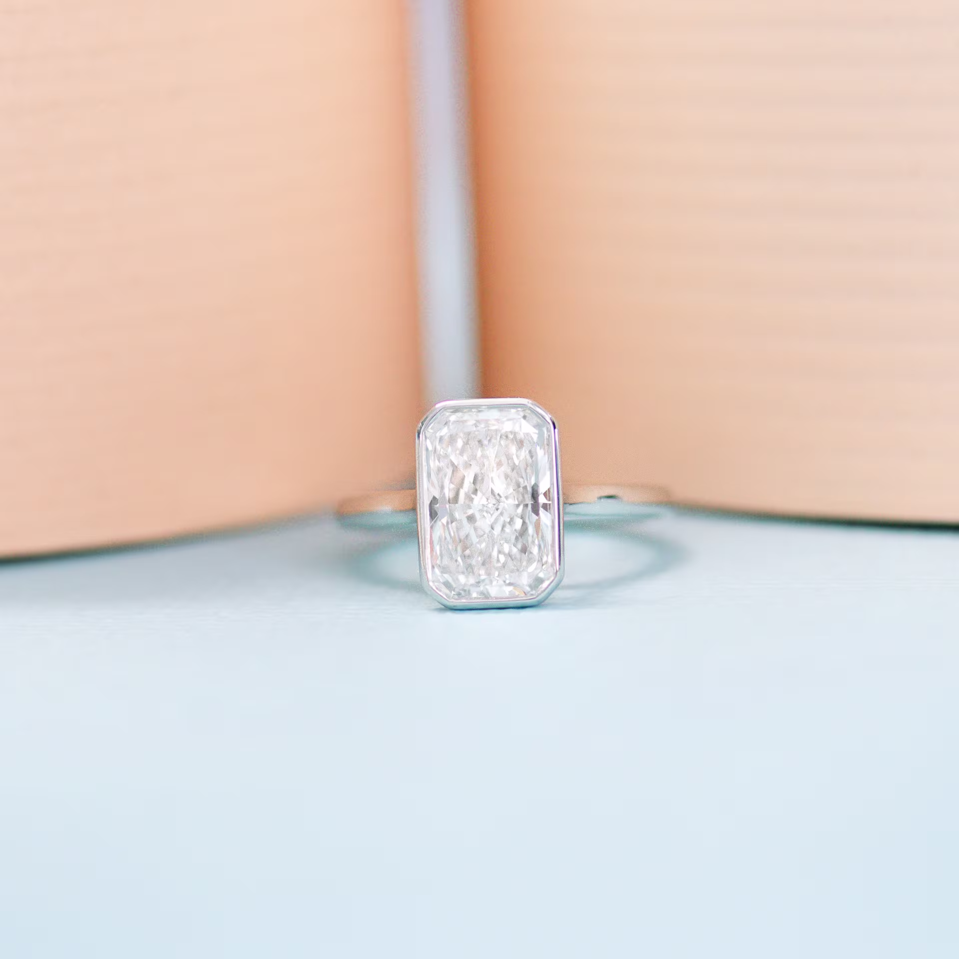 Hand Selected 3.0 ctw Lab Diamonds set in Platinum Bezel Solitaire (Main View)