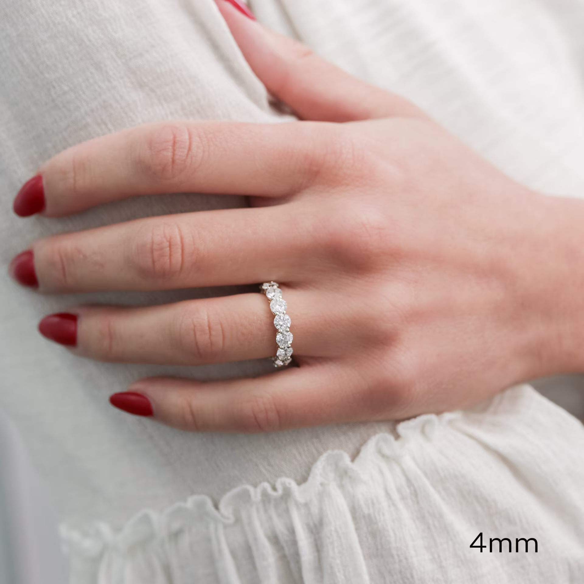 14k Yellow Gold 4ctw Round Diamond Prong Set Eternity Band in 14k Yellow Gold featuring 4.0 ct Round Brilliant Diamonds (Main View)