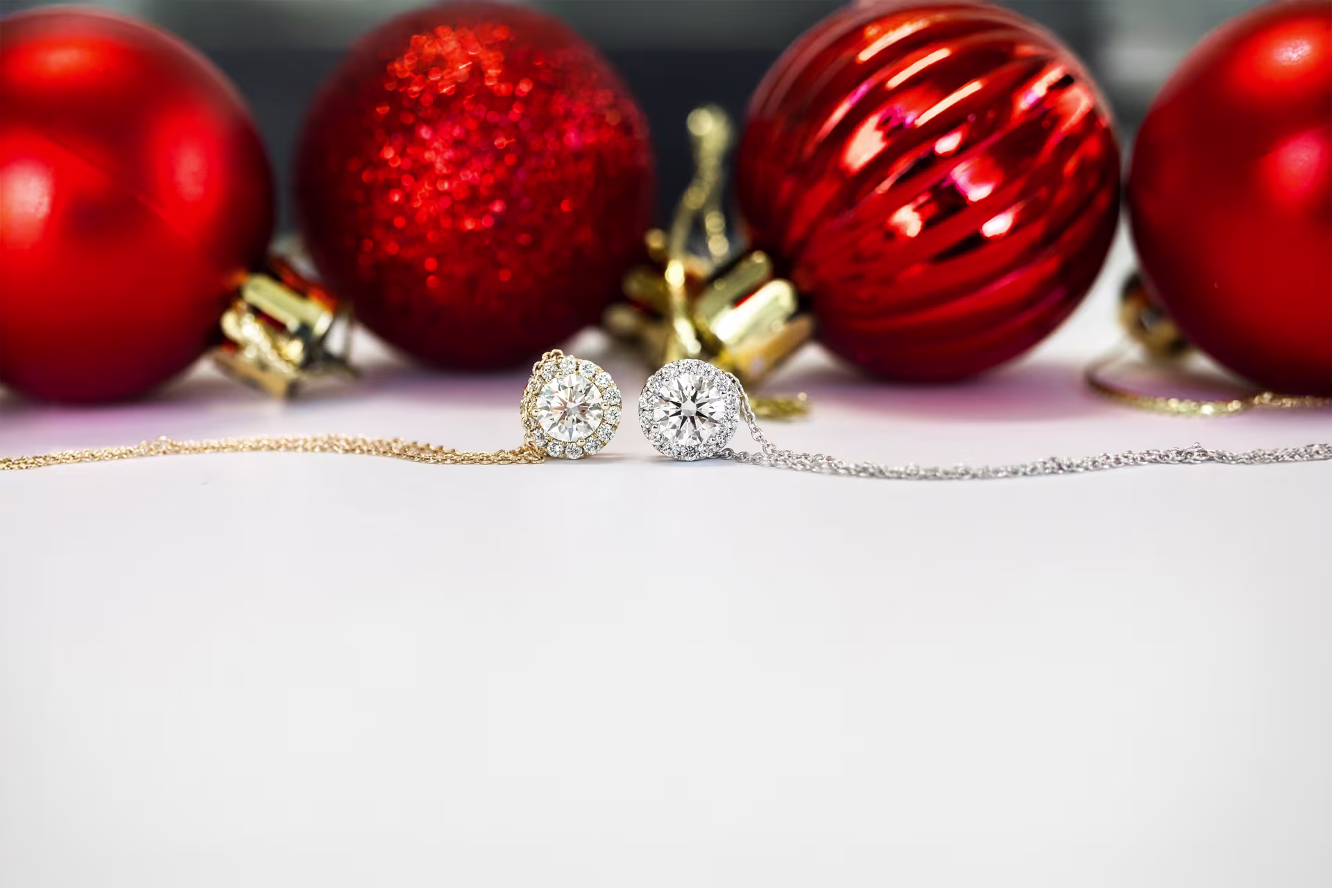 Single Halo Pendant featuring Round Lab Created Diamonds (Profile View)
