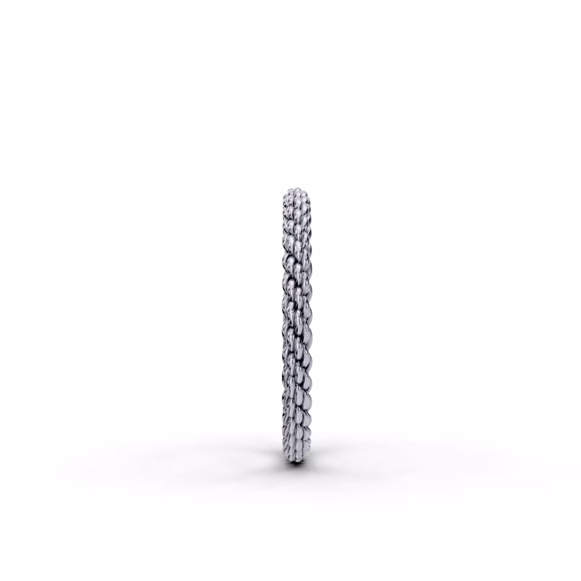 Plain Metal Diamonds set in Braided Eternity Band (Side View)