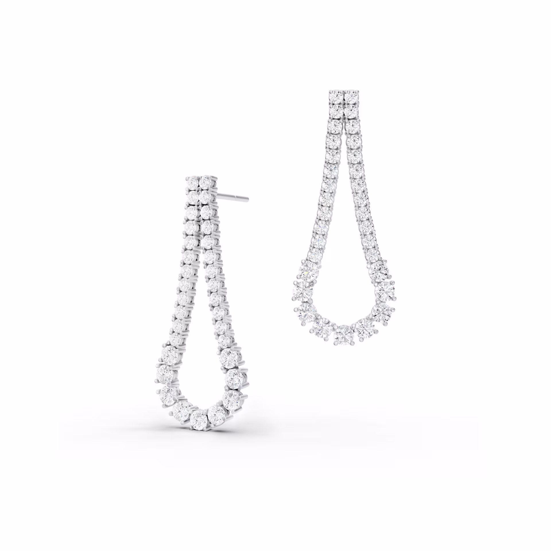 Graduated Teardrop Earrings in Platinum 3.5ctw