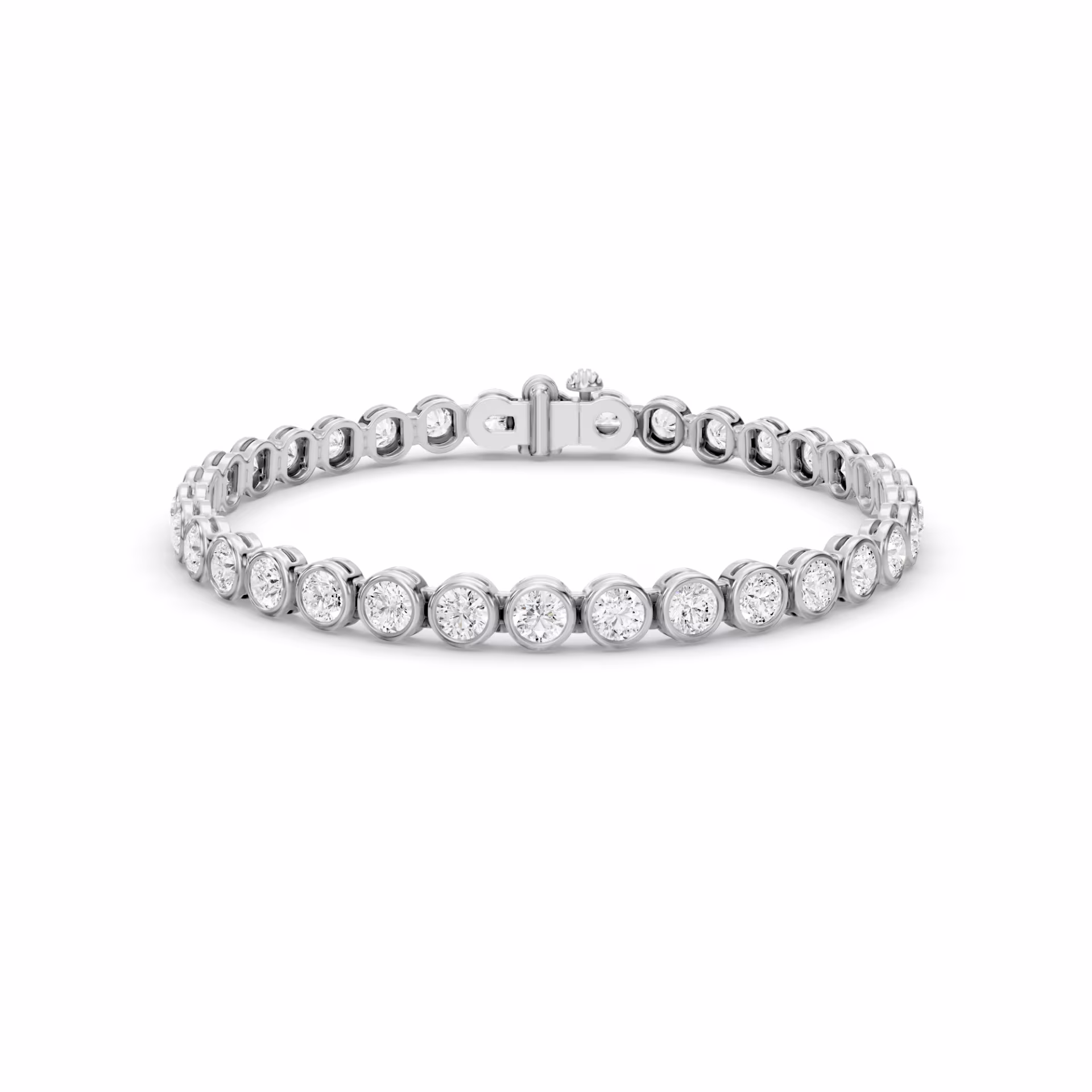 Bezel Tennis Bracelet in Platinum 6ctw