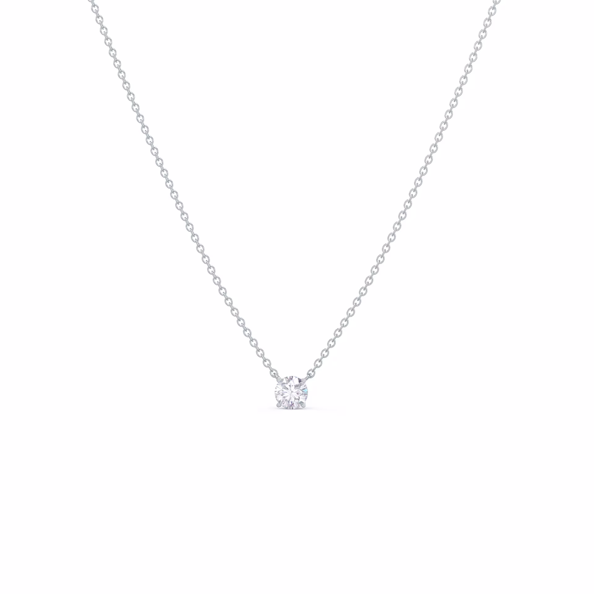 Hand Selected 0.35 Carat Lab Created Diamonds set in Platinum Floating Round Diamond Pendant (Main View)