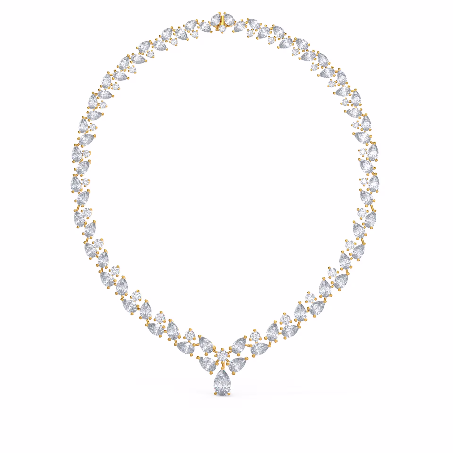 yellow gold 38ctw diamond choker