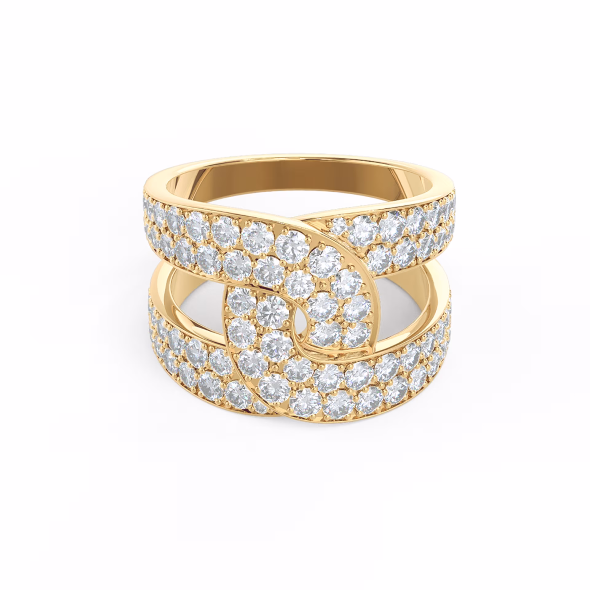 Lovelock Lab Created Diamond Fashion Ring in Yellow Gold Design-092