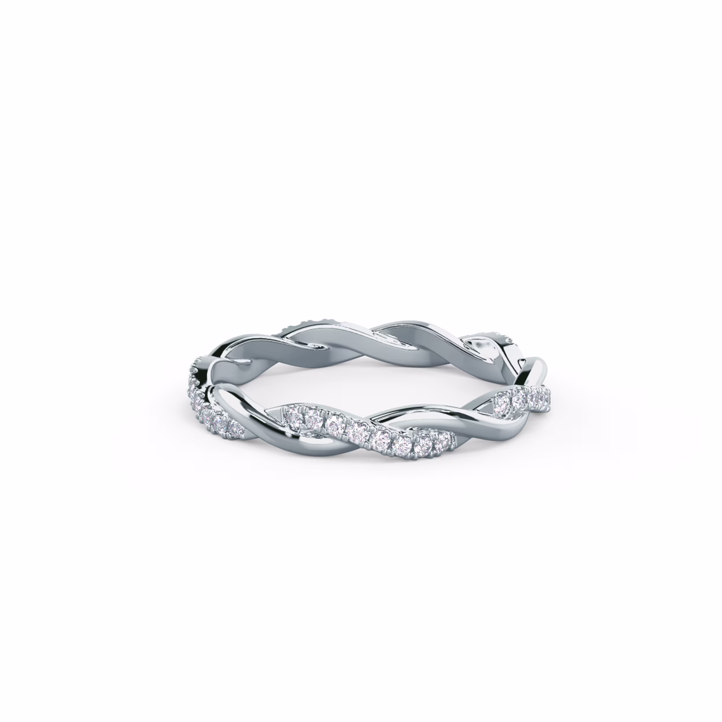0.25 ct Round Diamonds Infinity Twisting Light Eternity Band in 18k White Gold (Main View)