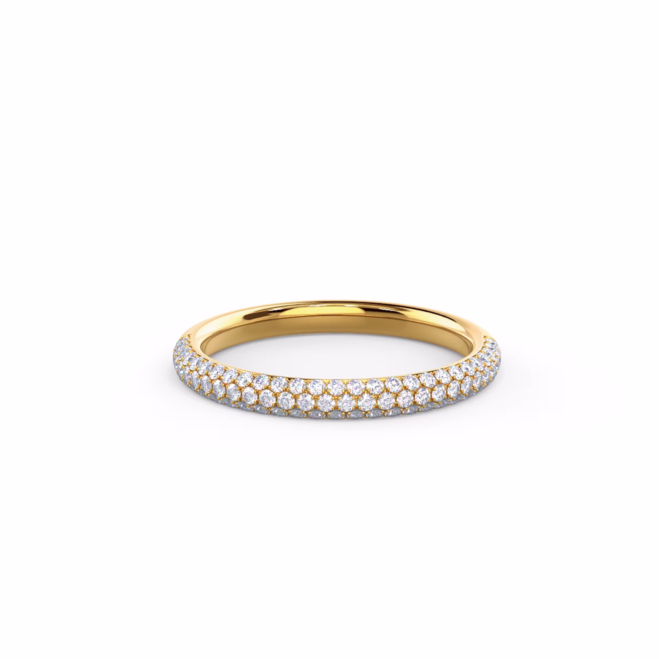 0.4 Carat Round Brilliant Lab Diamonds Three Sided Pavé Half Band in 18k Yellow Gold (Main View)