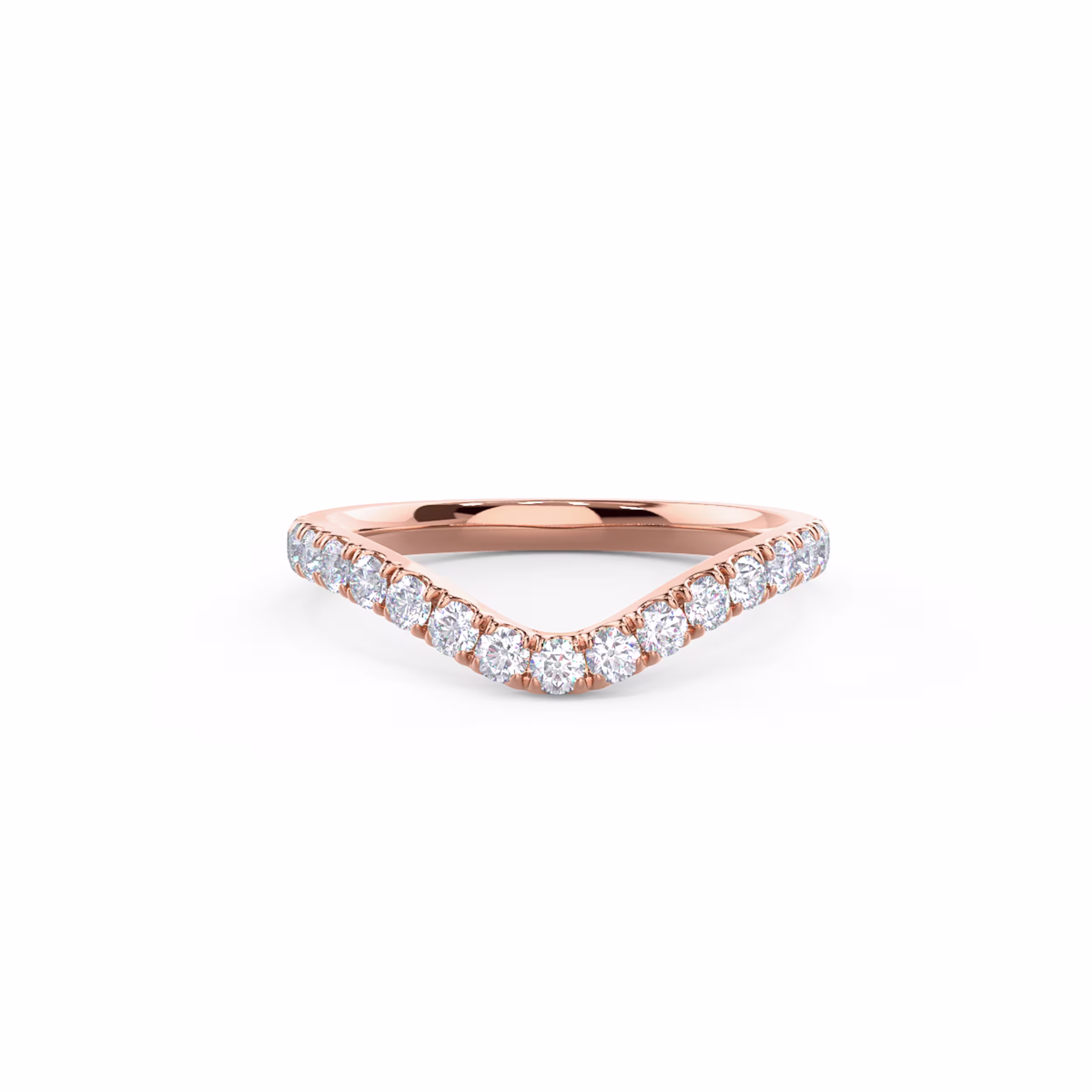0.45 ct Round Diamonds set in 14k Rose Gold Pavé Countoured Half Band (Main View)