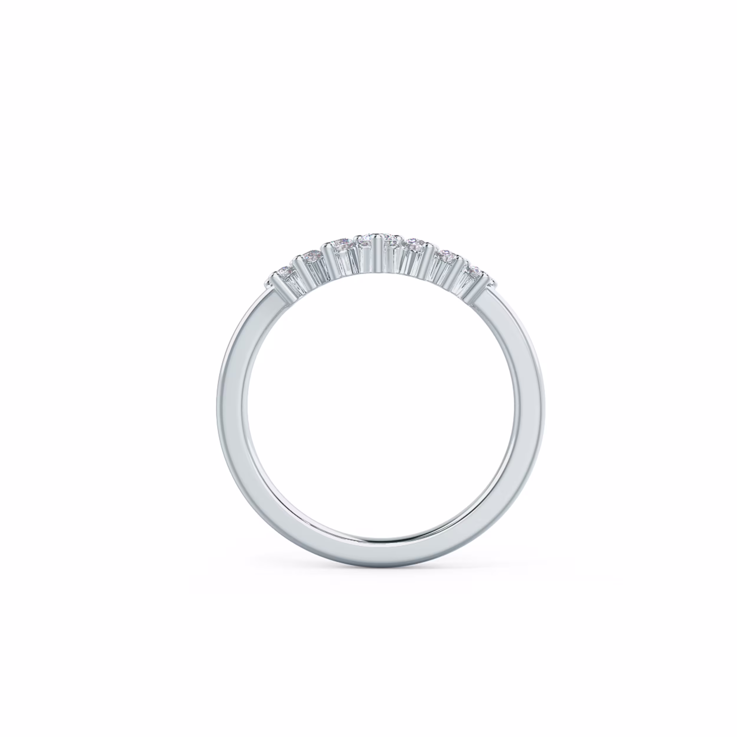 White Gold Nesting Half Band featuring 0.45 Carat Round Lab Diamonds (Profile View)
