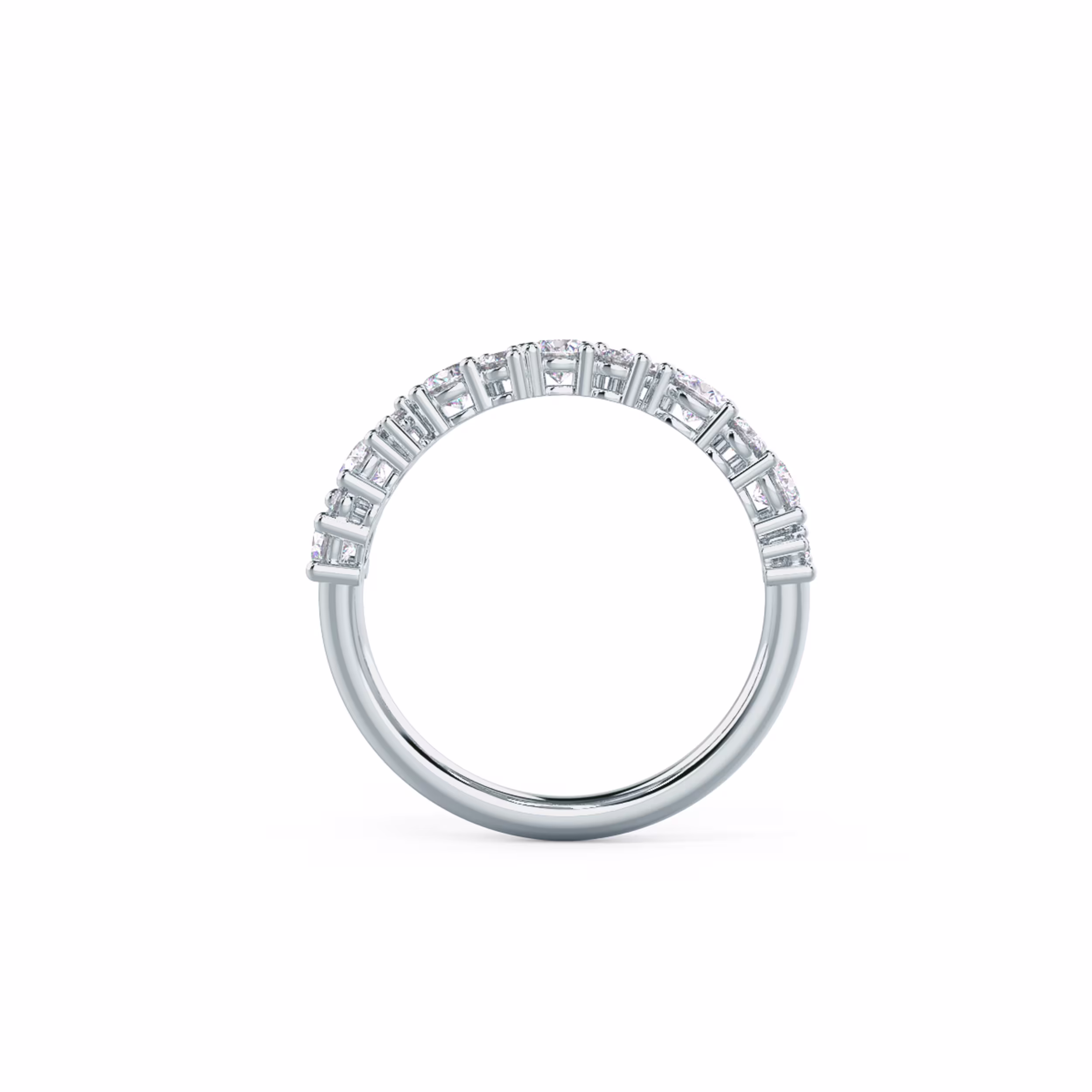0.85 ct Round Diamonds Melissa Half Band in 18k White Gold (Profile View)
