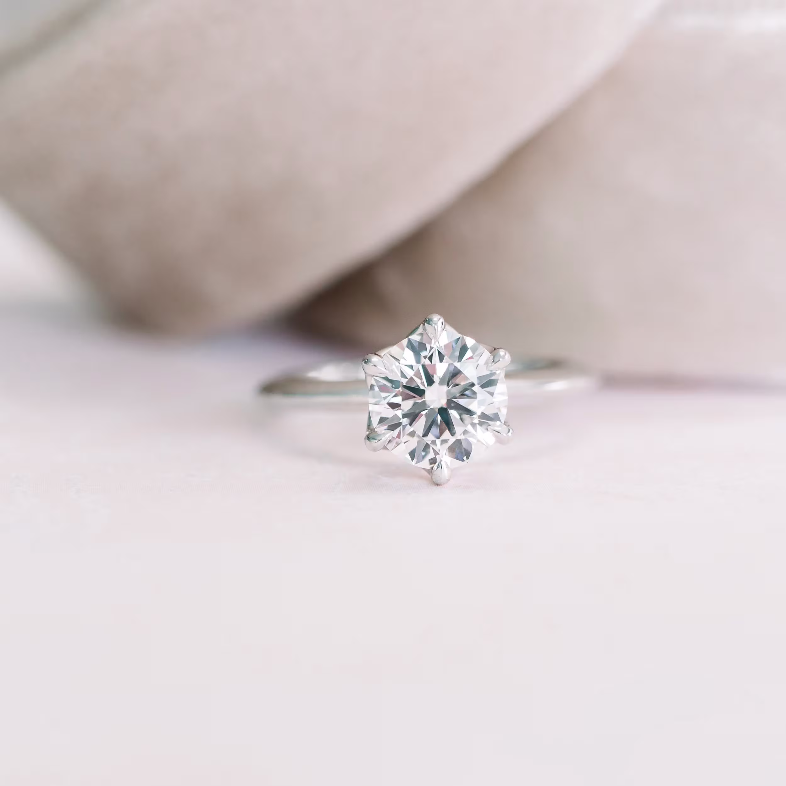 1.25 ct Diamonds Floral Basket Solitaire Diamond Engagement Ring in Platinum (Main View)