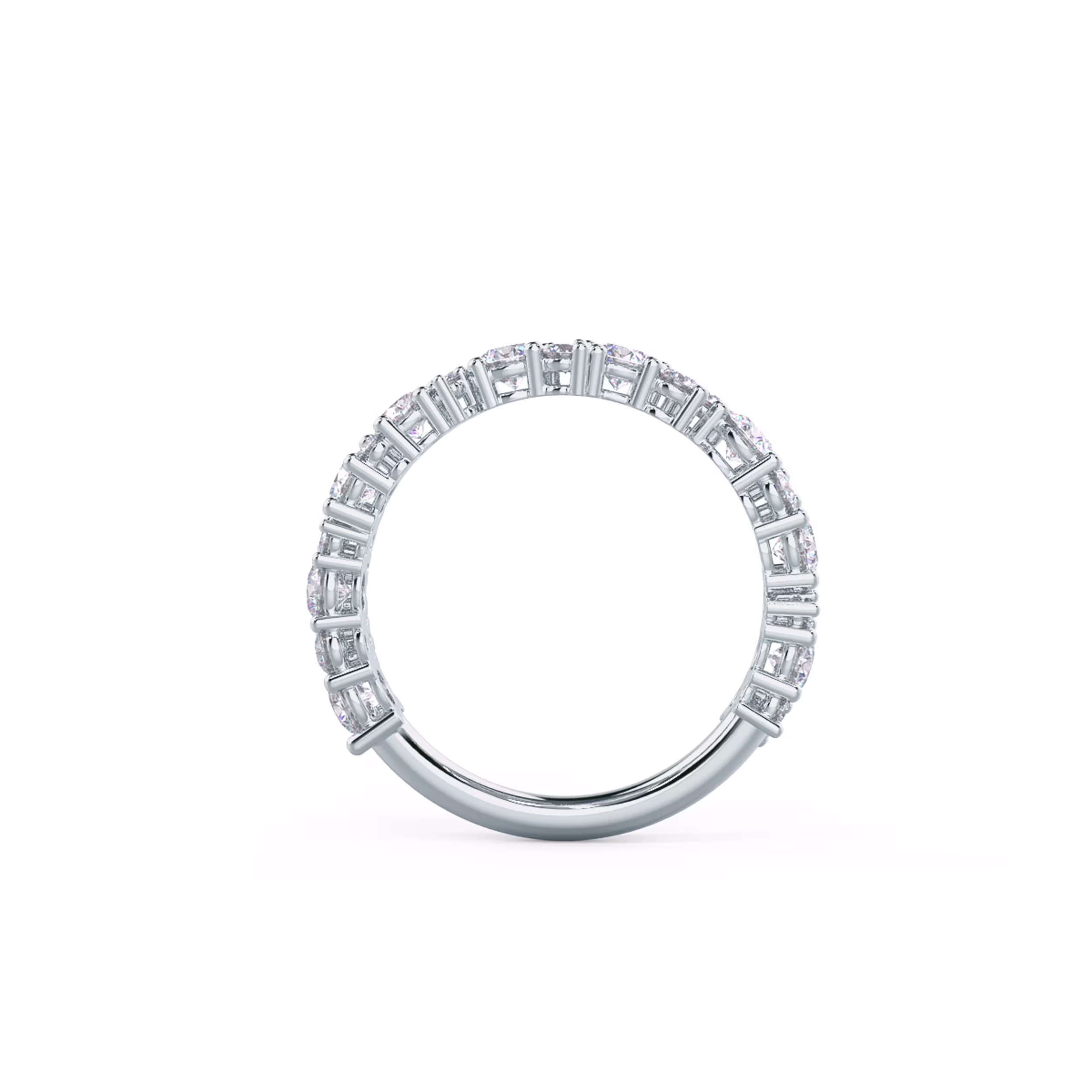 1.25 Carat Round Diamonds Melissa Three Quarter Band in 18k White Gold (Profile View)