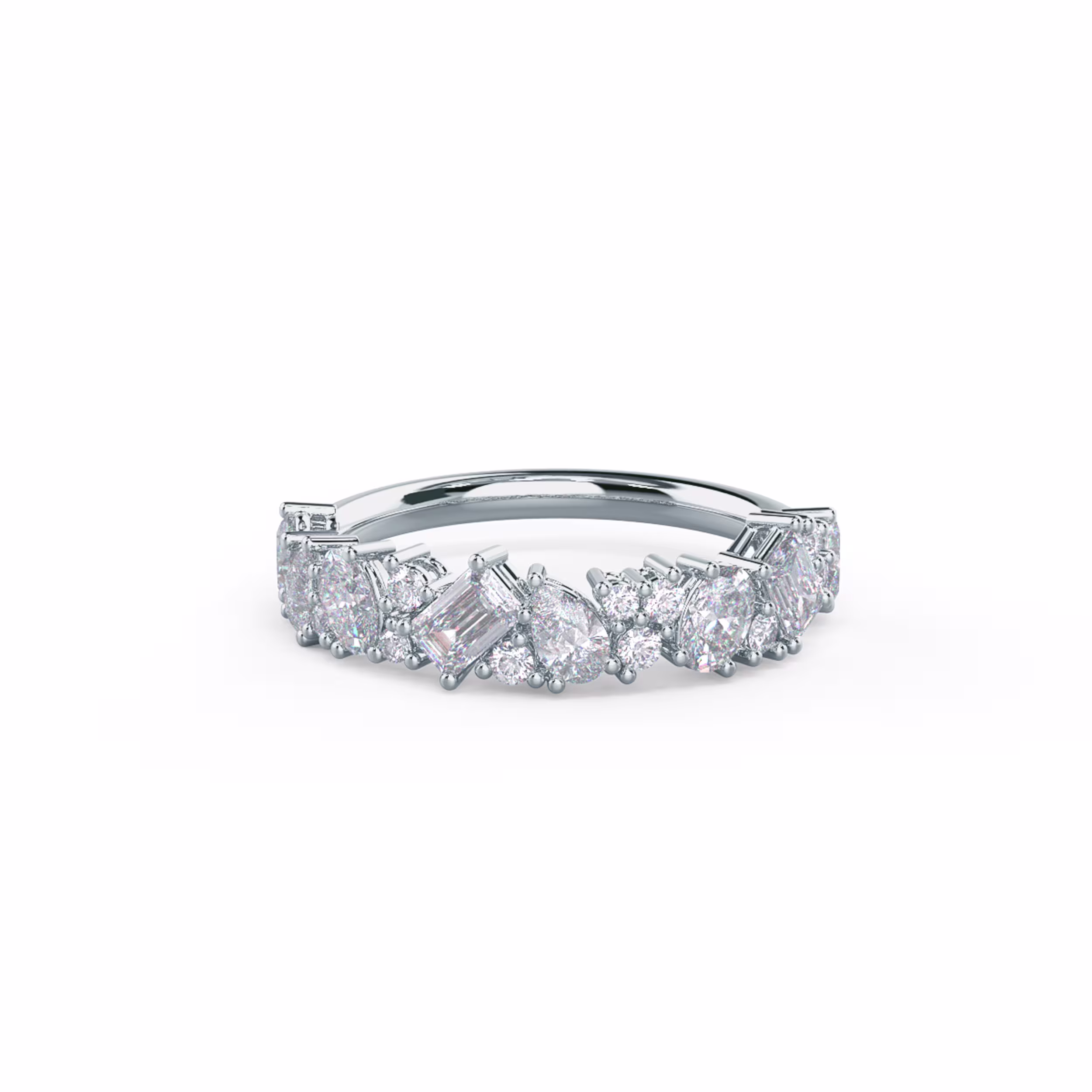 1.25 Carat Man Made Diamonds set in 18k White Gold Cassie Half Band (Main View)