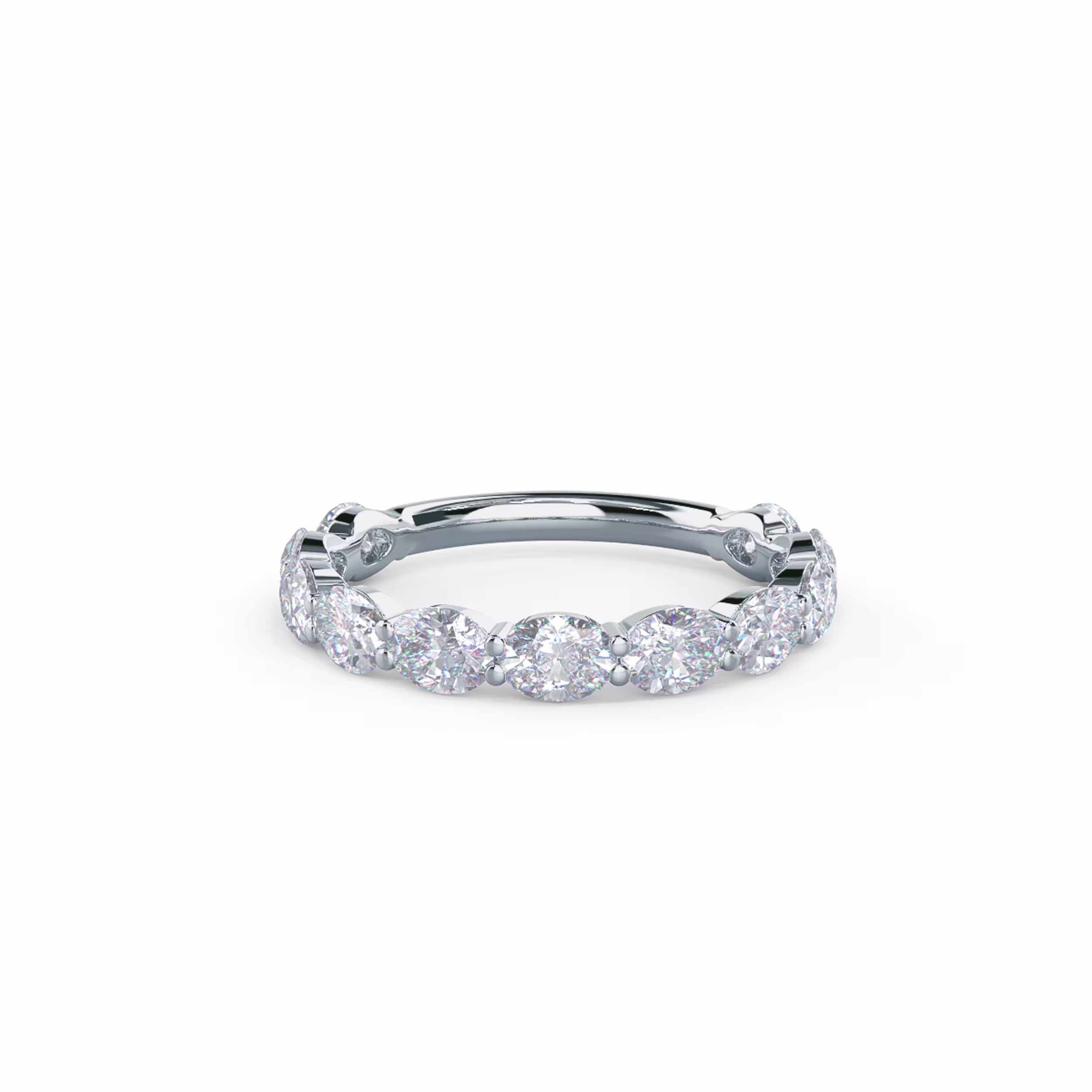 1.65 Carat Diamonds Oval East-West Three Quarter Band in 18kt White Gold (Main View)