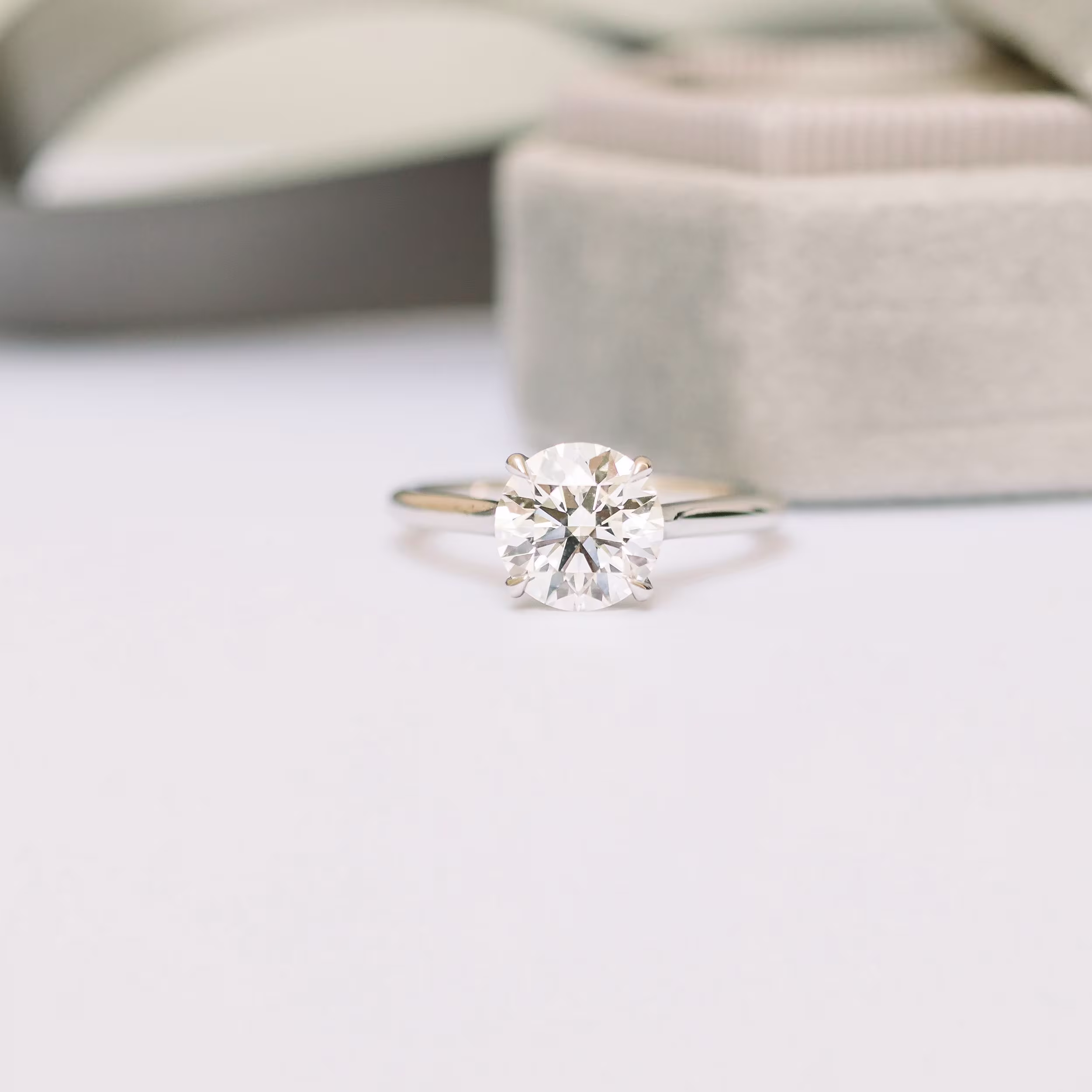 1.75 Carat Lab Created Diamonds set in Platinum Round Trellis Solitaire (Main View)