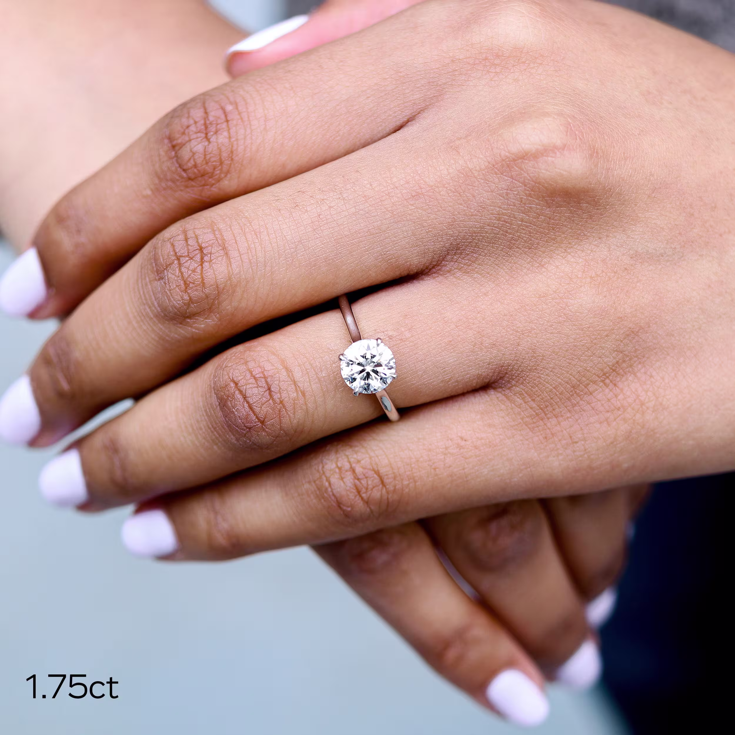 1.75 ct Lab Diamonds set in Platinum Round Trellis Solitaire Diamond Engagement Ring (Main View)