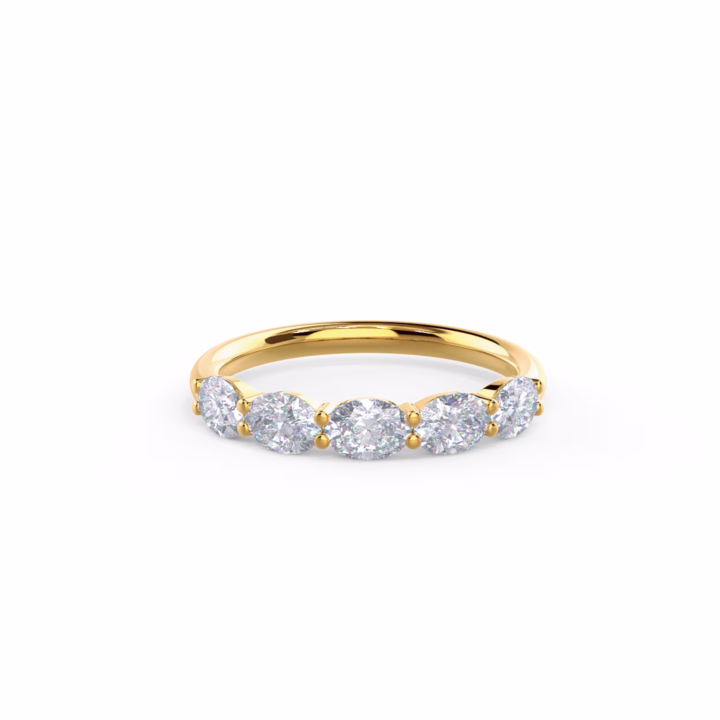 1.0 Carat Diamonds set in Yellow Gold Oval East-West Five Stone (Main View)