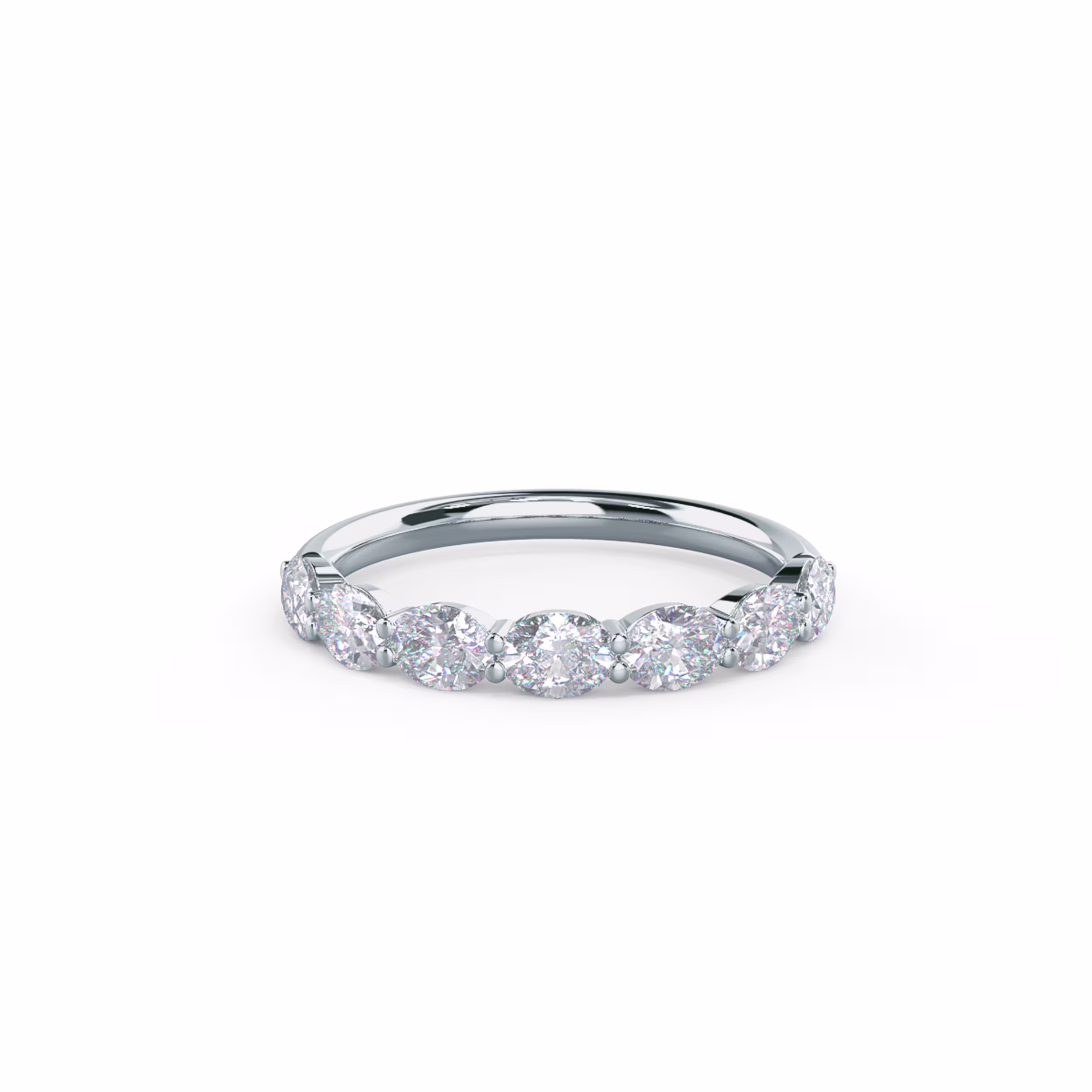 1.0 ct Lab Diamonds Oval East-West Seven Stone in 18k White Gold (Main View)