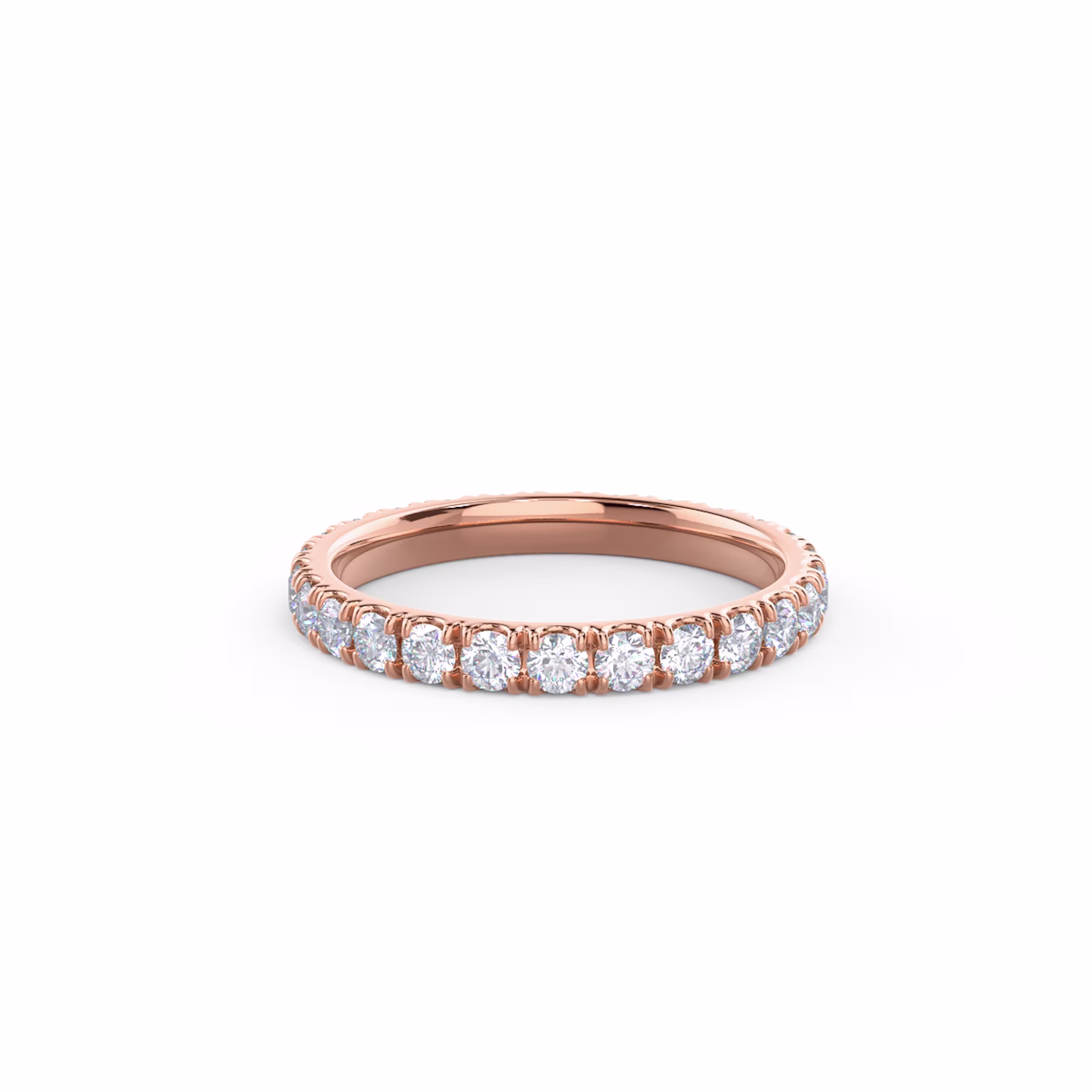 1.0 ct Round Lab Diamonds set in 14 Karat Rose Gold U Pavé Eternity Band (Main View)