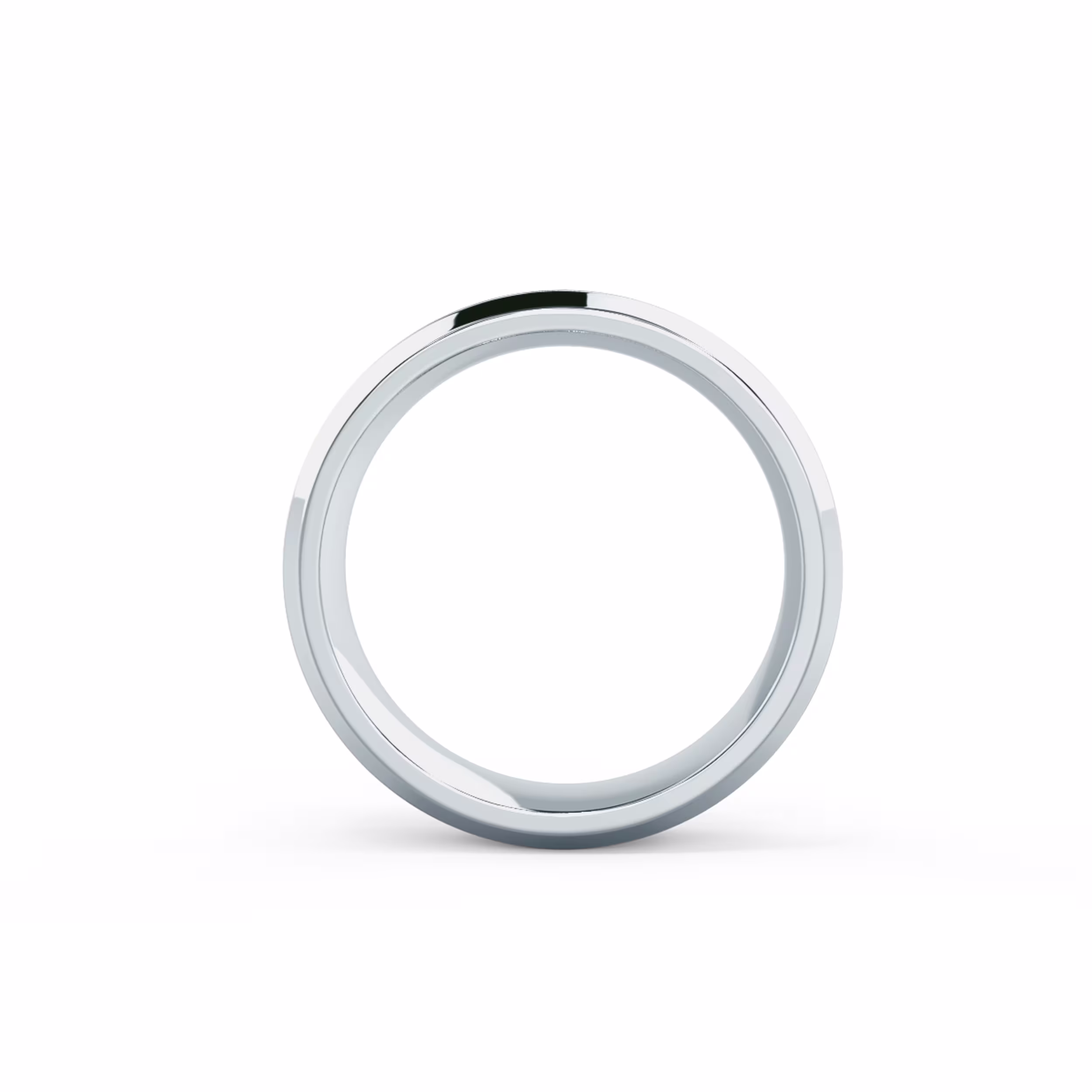 18 Karat White Gold Matte Beveled Channel Princess Half Band featuring 1.0 ct Lab Grown Diamonds (Profile View)