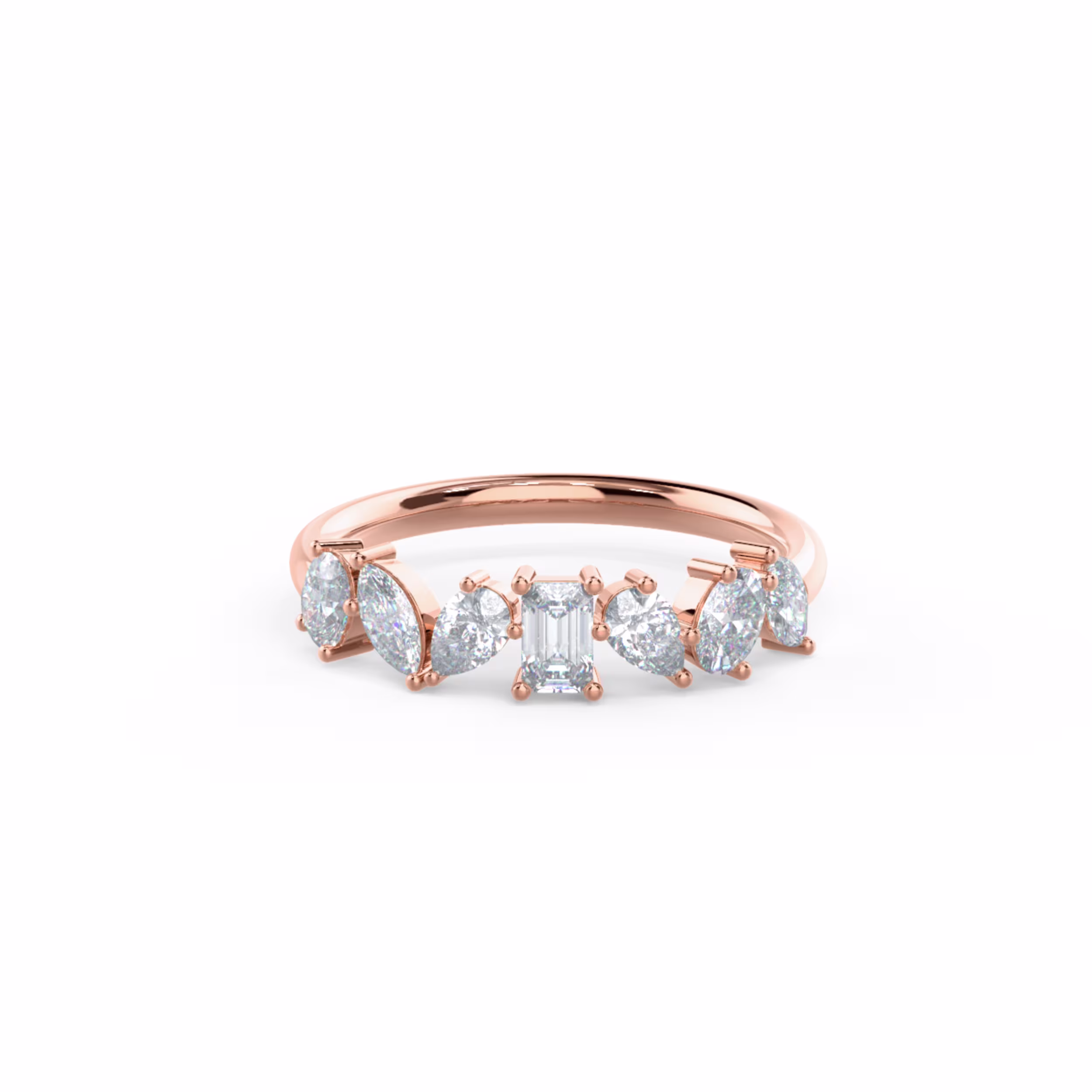Hand Selected 1.0 ct Lab Diamonds Cassidy Seven Stone in 14k Rose Gold (Main View)