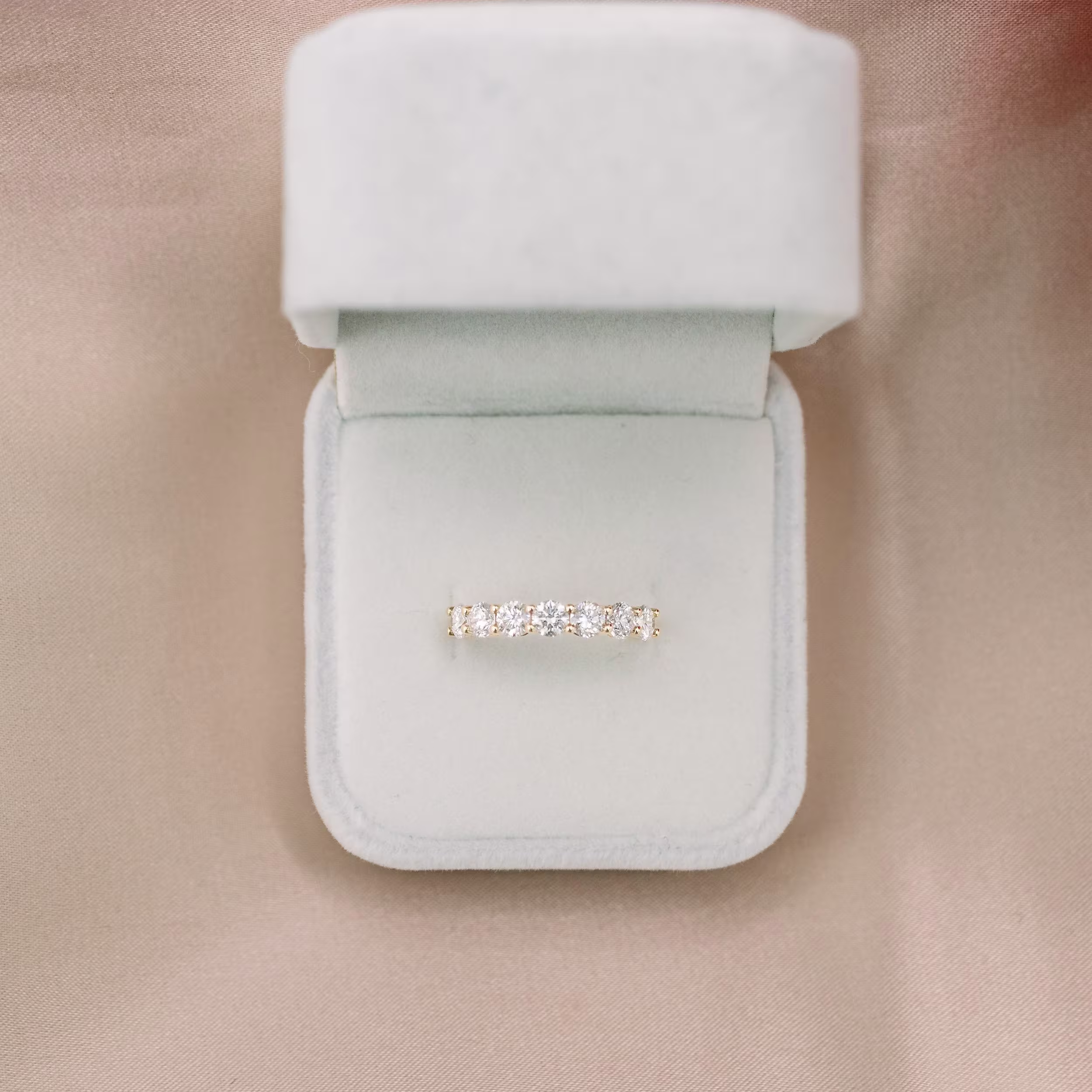 14k yellow gold round seven stone lab diamond engagement ring ada diamonds design ad 240 macro