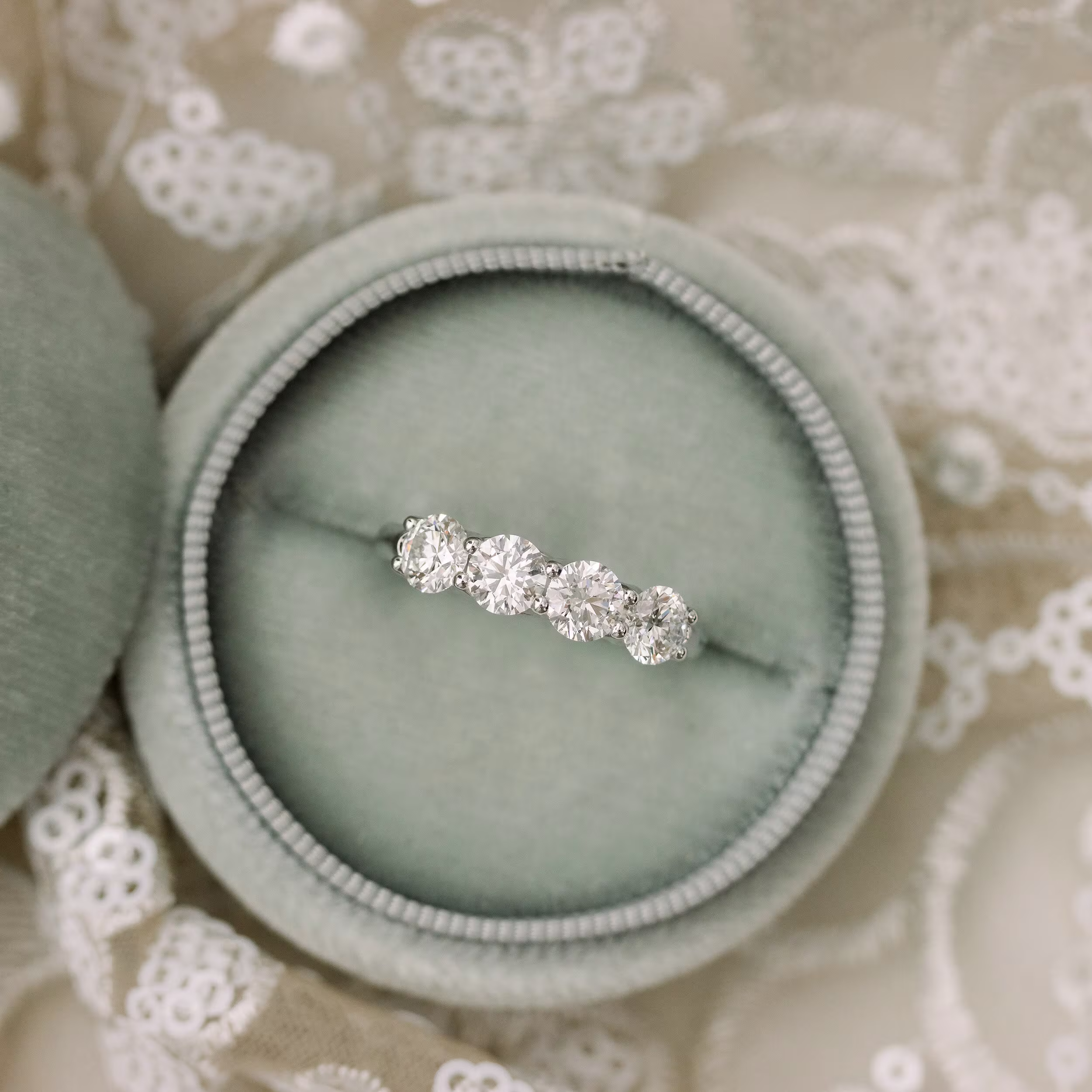 18k White Gold 1.5ct Four Stone Round Lab Diamond Ring Ada Diamonds Design AD-182