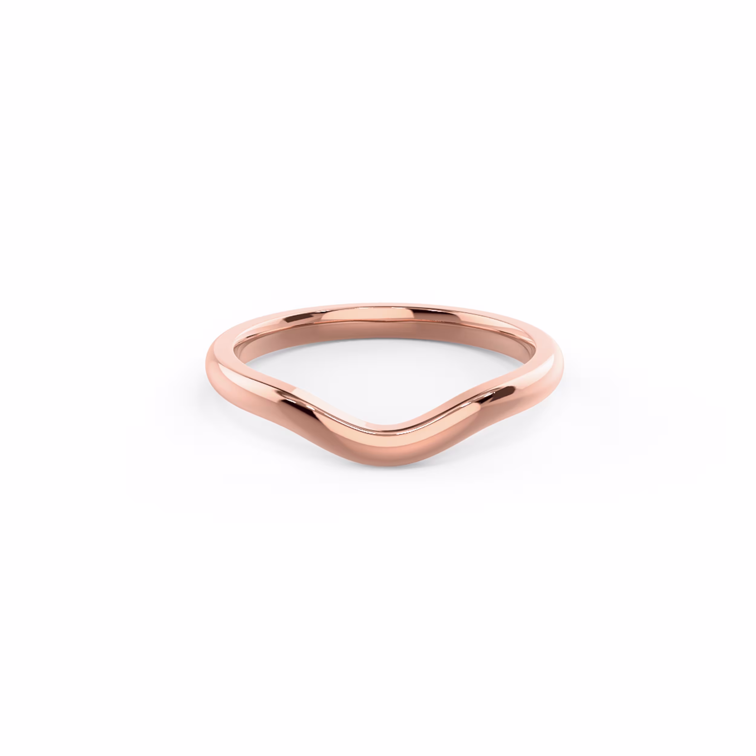 Plain Metal Lab Diamonds set in Rose Gold Metal Contoured Band (Main View)