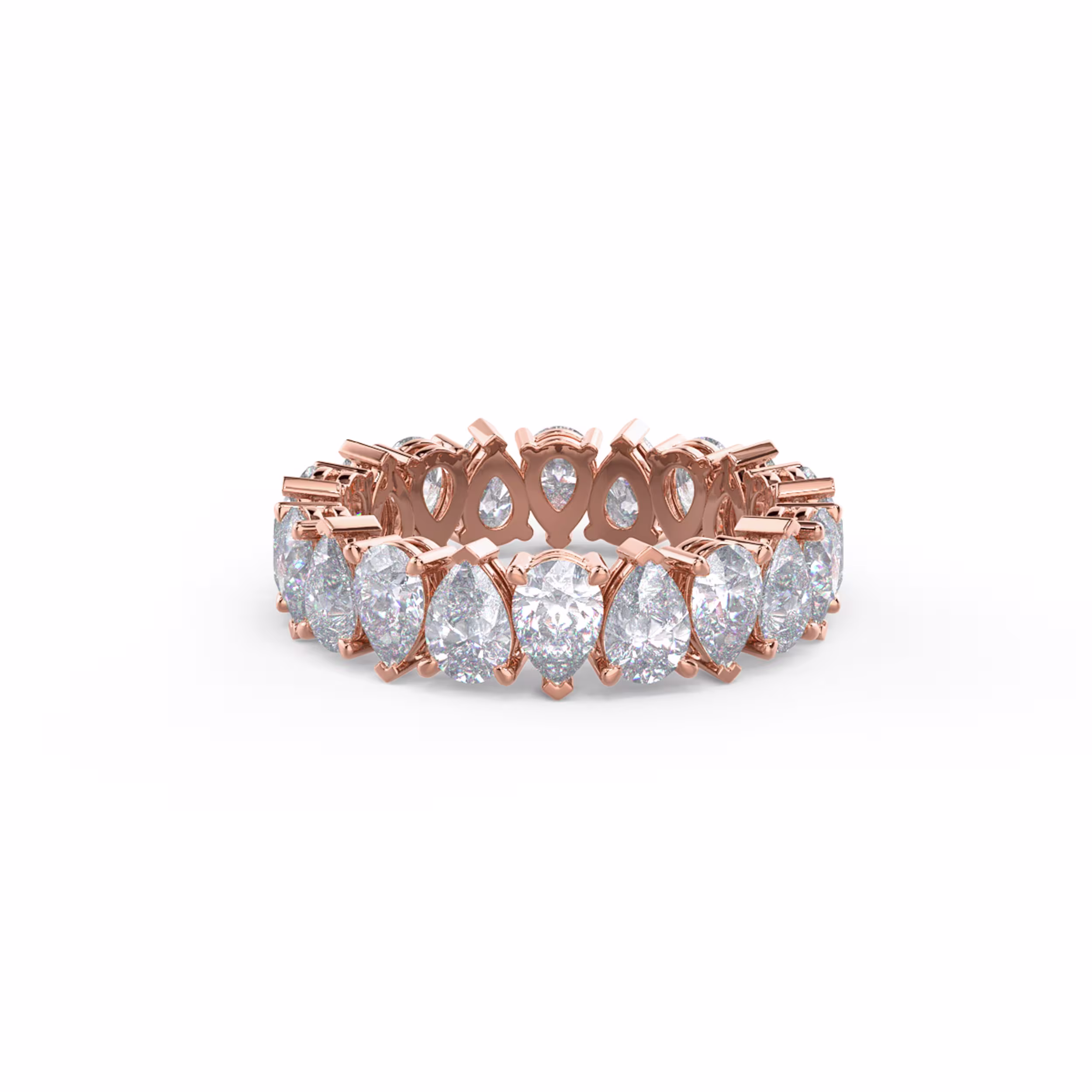 3.6 ct Diamonds Pear Cut Diamond Alternating Eternity Band in 14k Rose Gold (Main View)