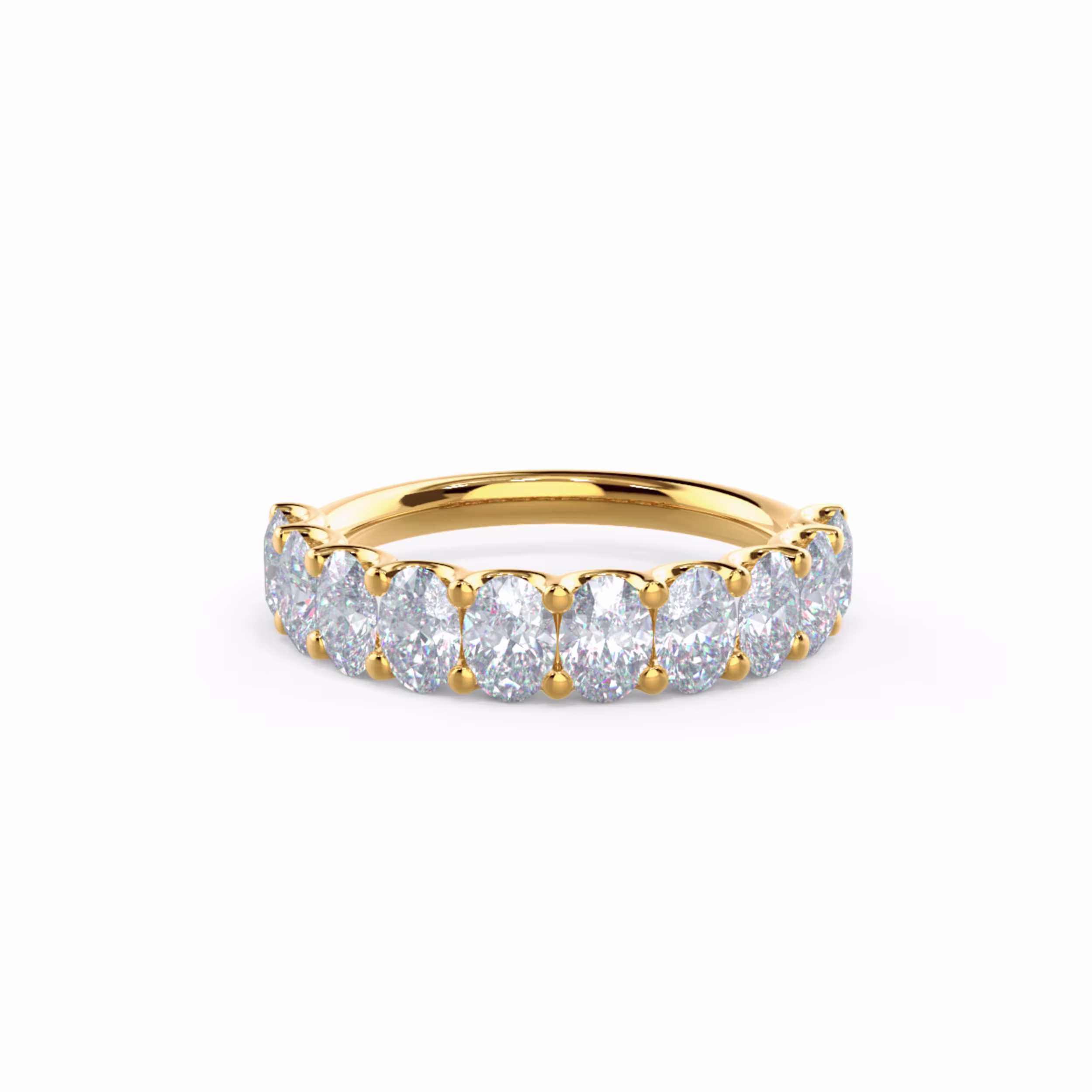 14kt Yellow Gold Oval French U Half Band featuring 2.0 Carat Diamonds (Main View)