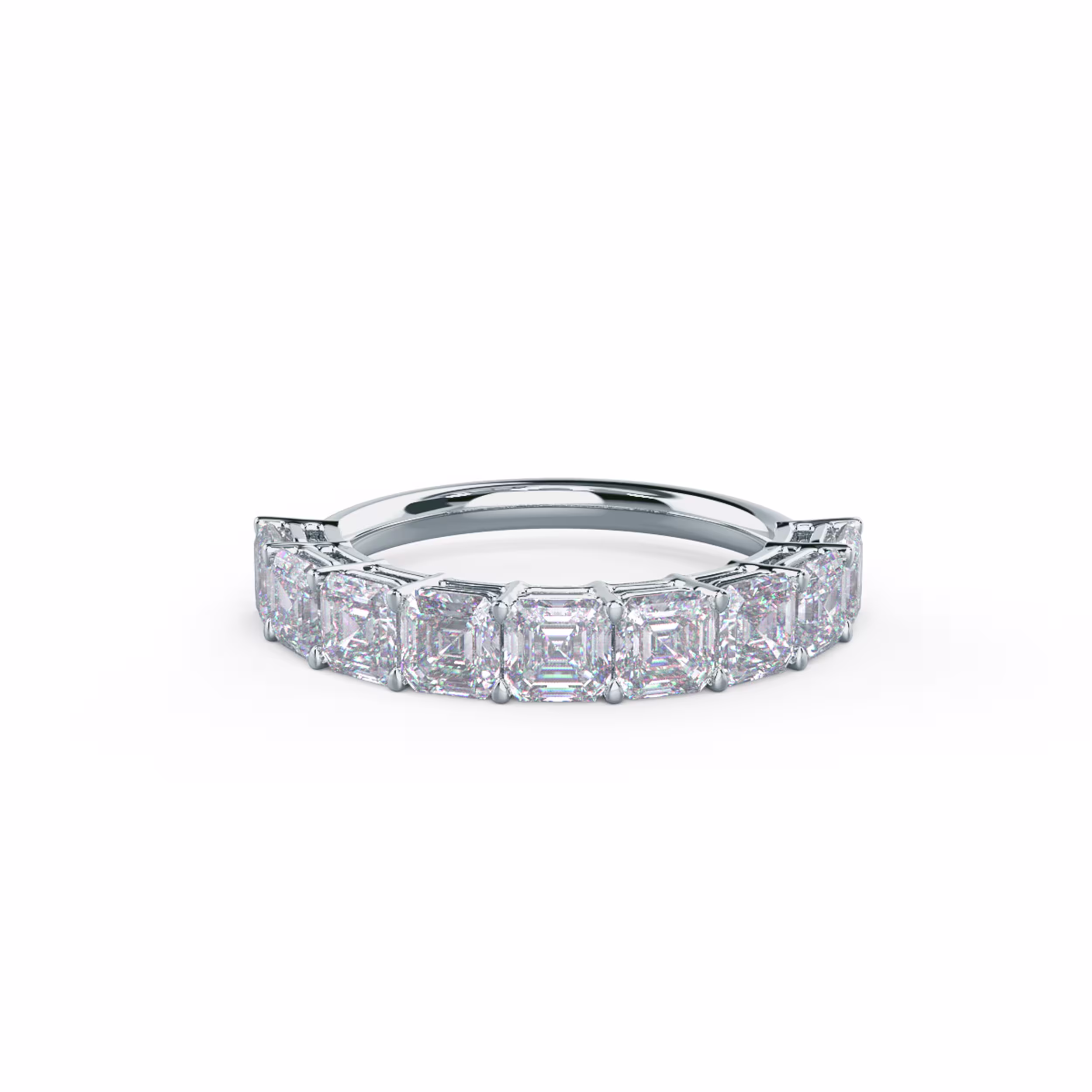 18kt White Gold Asscher Cut Half Eternity Band featuring 2.5 Carat Lab Diamonds (Main View)