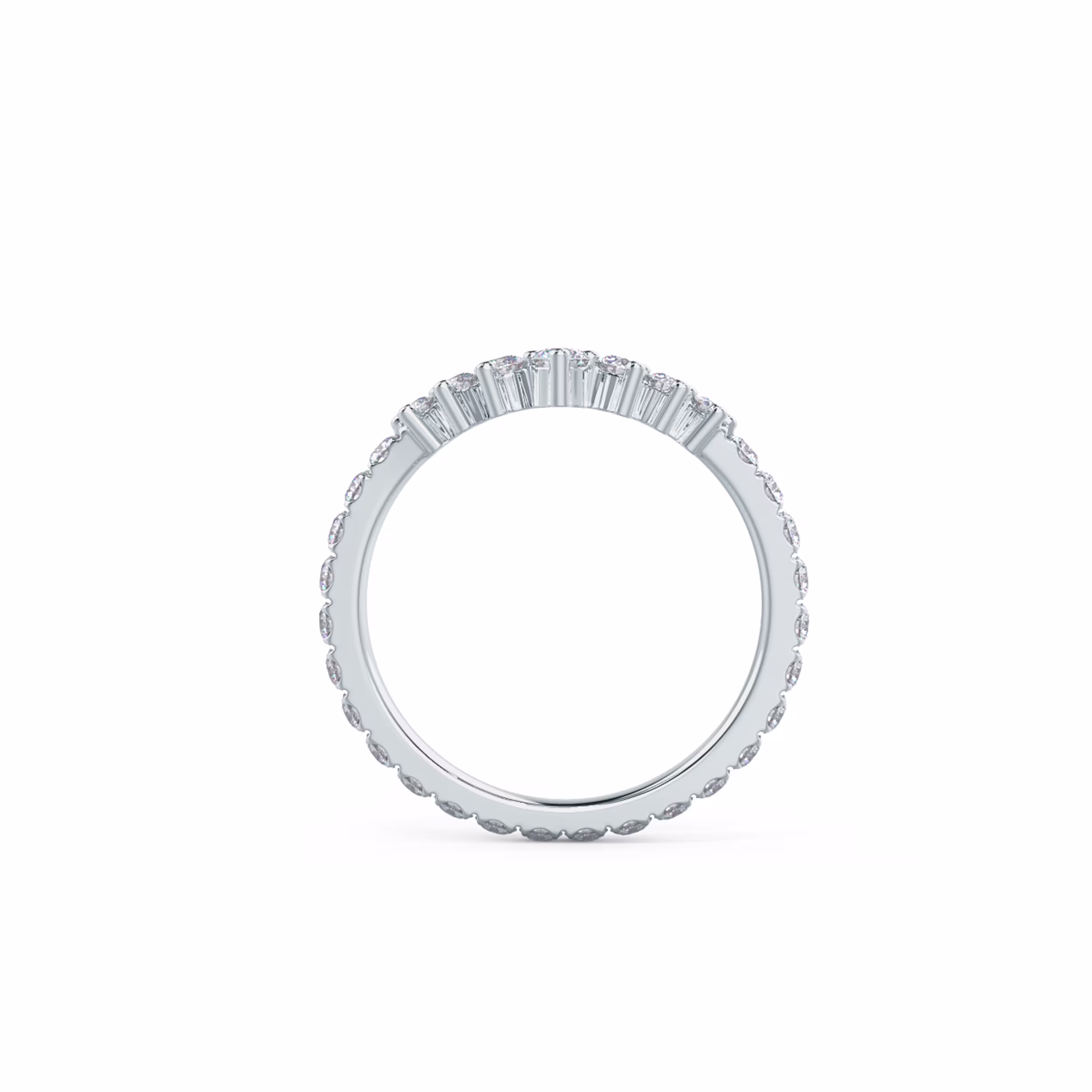 0.85 ctw Round Diamonds Nesting Eternity Band in 18k White Gold (Profile View)