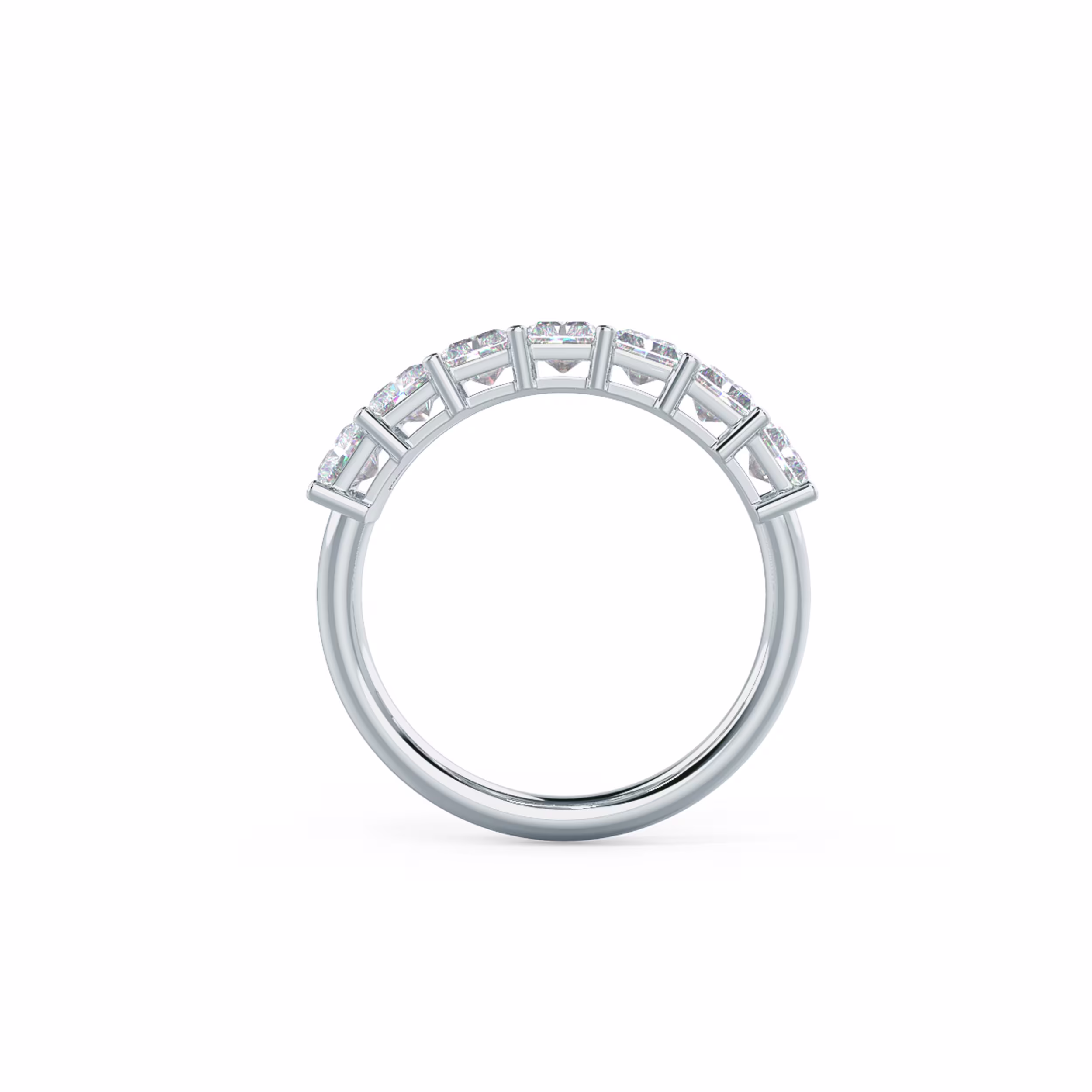2.0 ct Lab Created Diamonds Radiant Seven Stone in 18k White Gold (Profile View)
