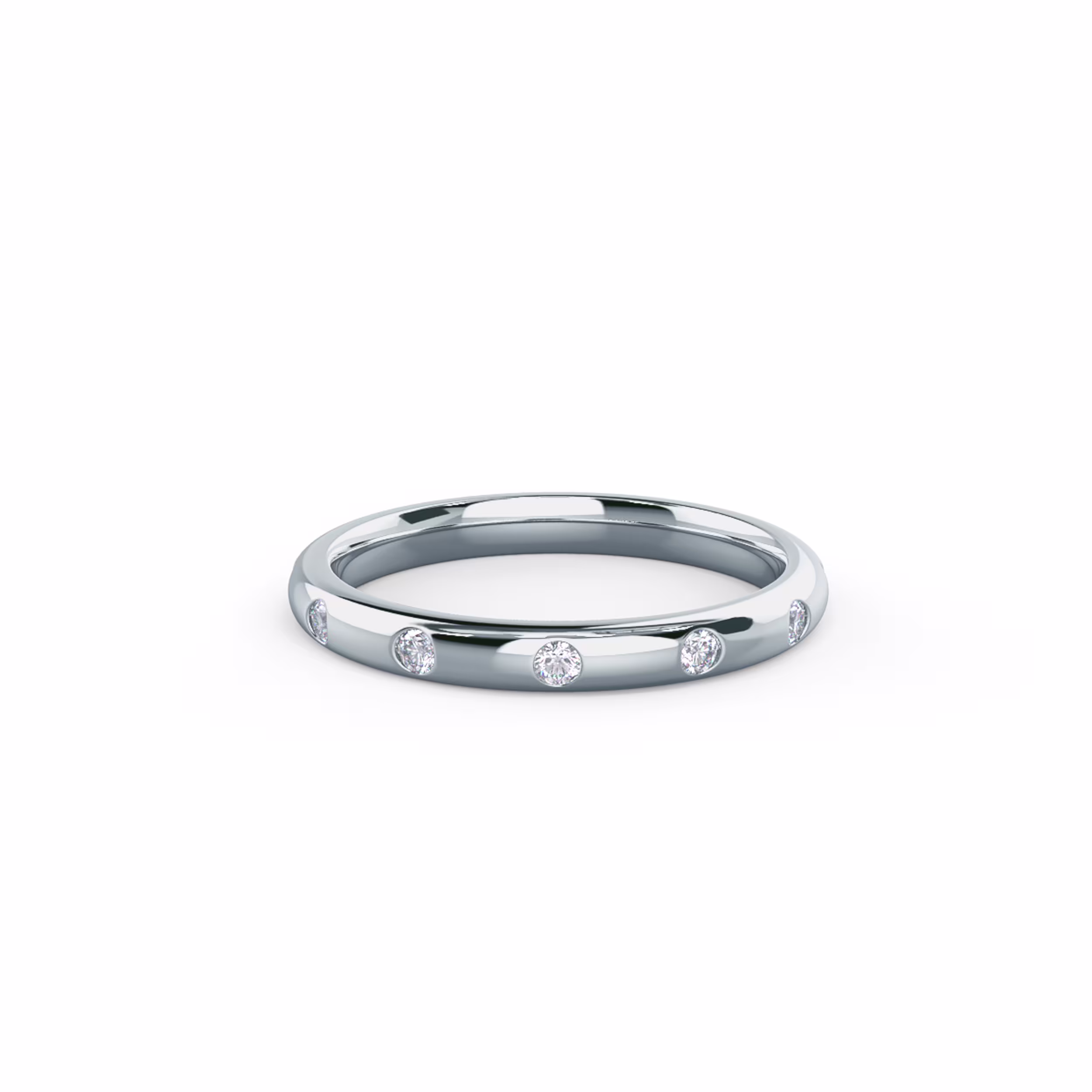 0.25 Carat Lab Diamonds Rounded Flush Set Three Quarter Band in 18k White Gold (Main View)