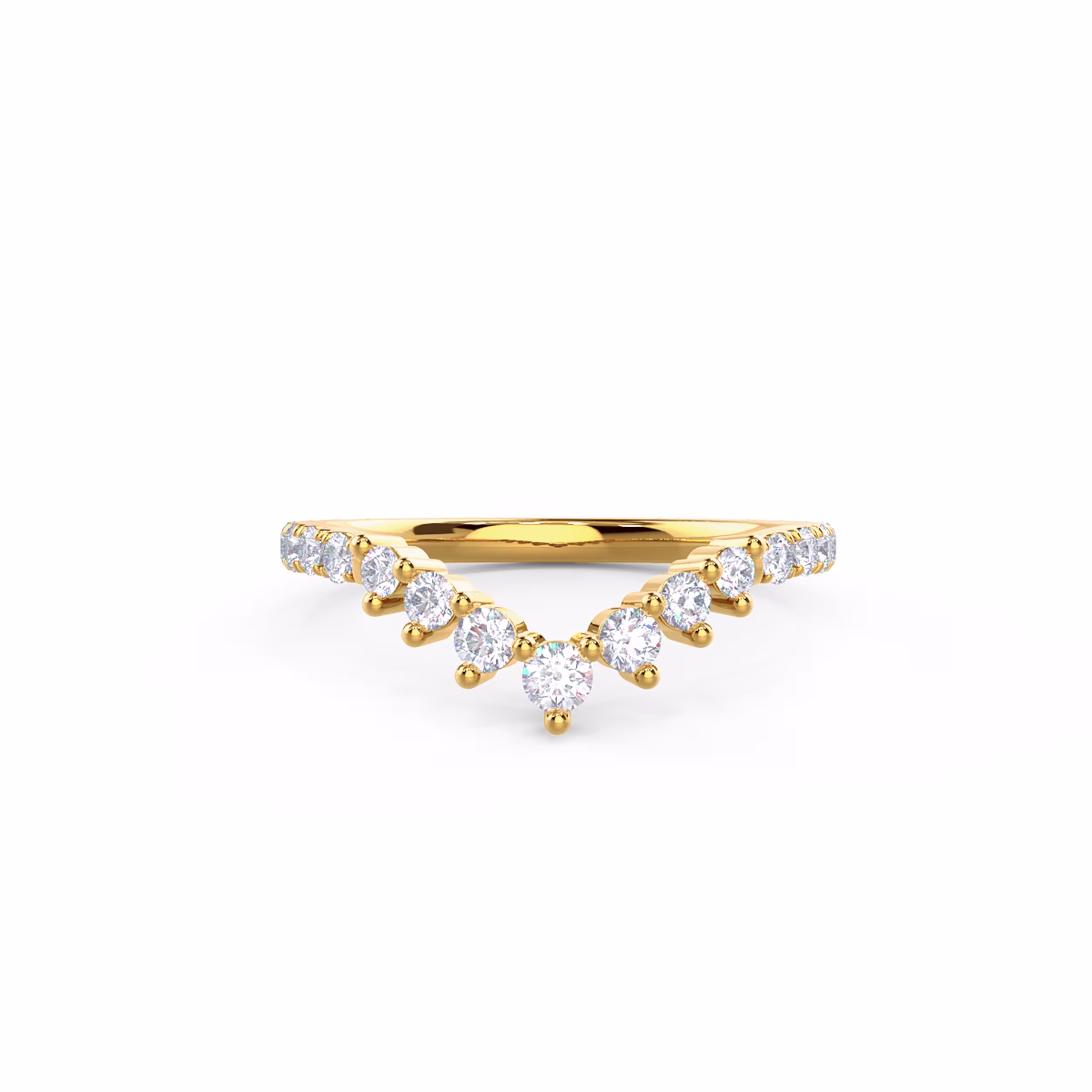 0.65 Carat Round Lab Diamonds Nesting Three Quarter Band in 18k Yellow Gold (Main View)