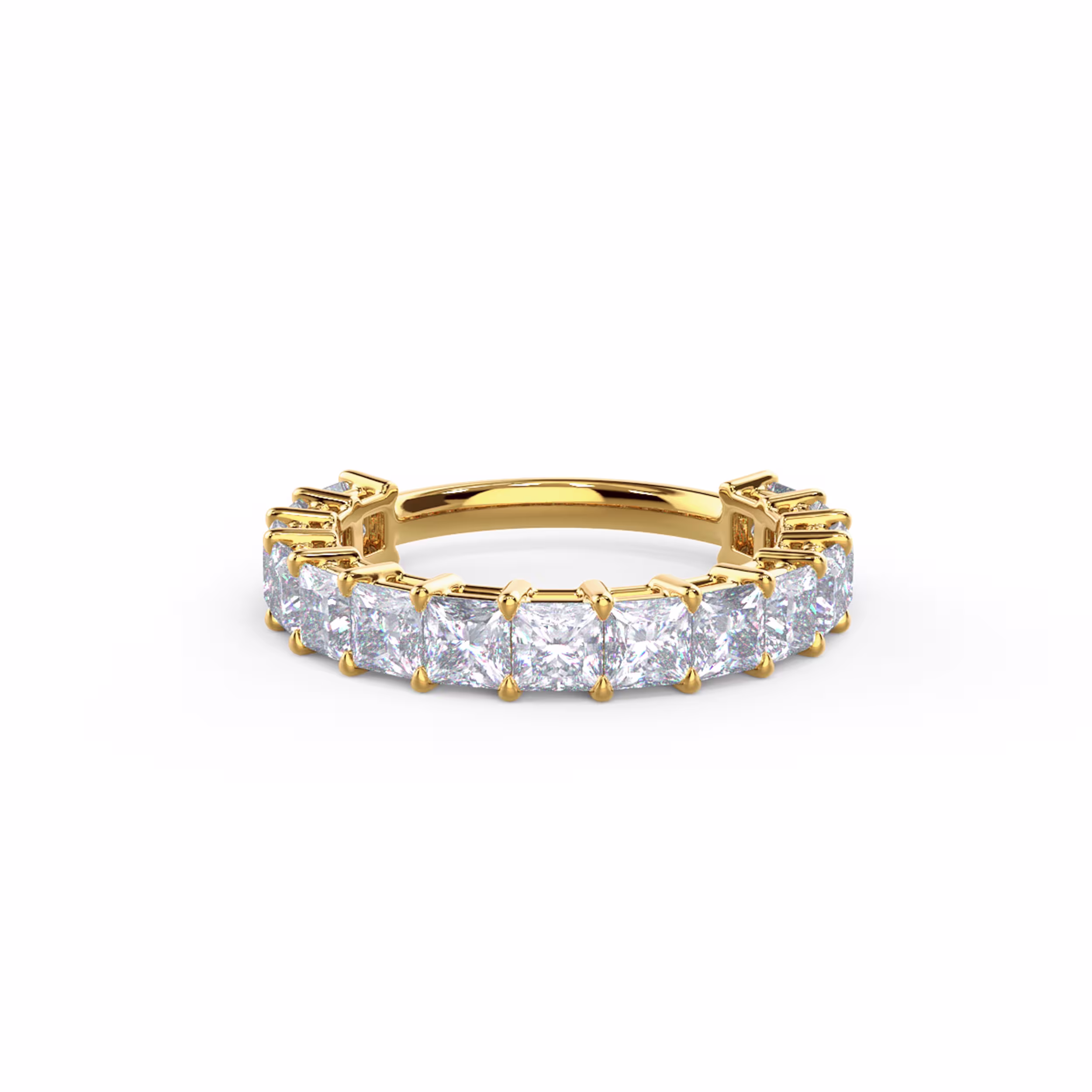18k Yellow Gold Princess Three Quarter Band featuring 3.0 Carat Diamonds (Main View)