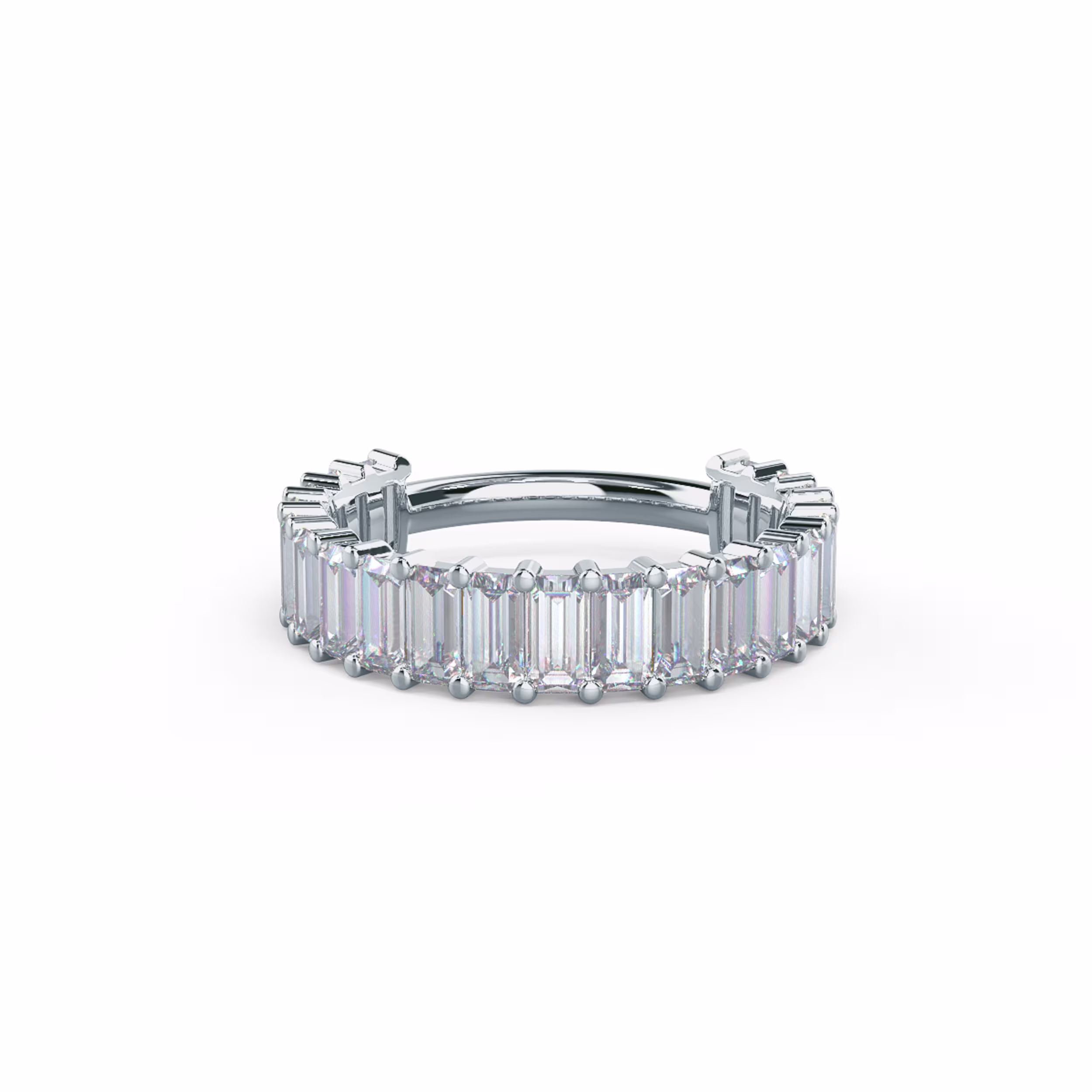 Hand Selected 2.1 ct Diamonds set in 18k White Gold Baguette Three Quarter Band (Main View)