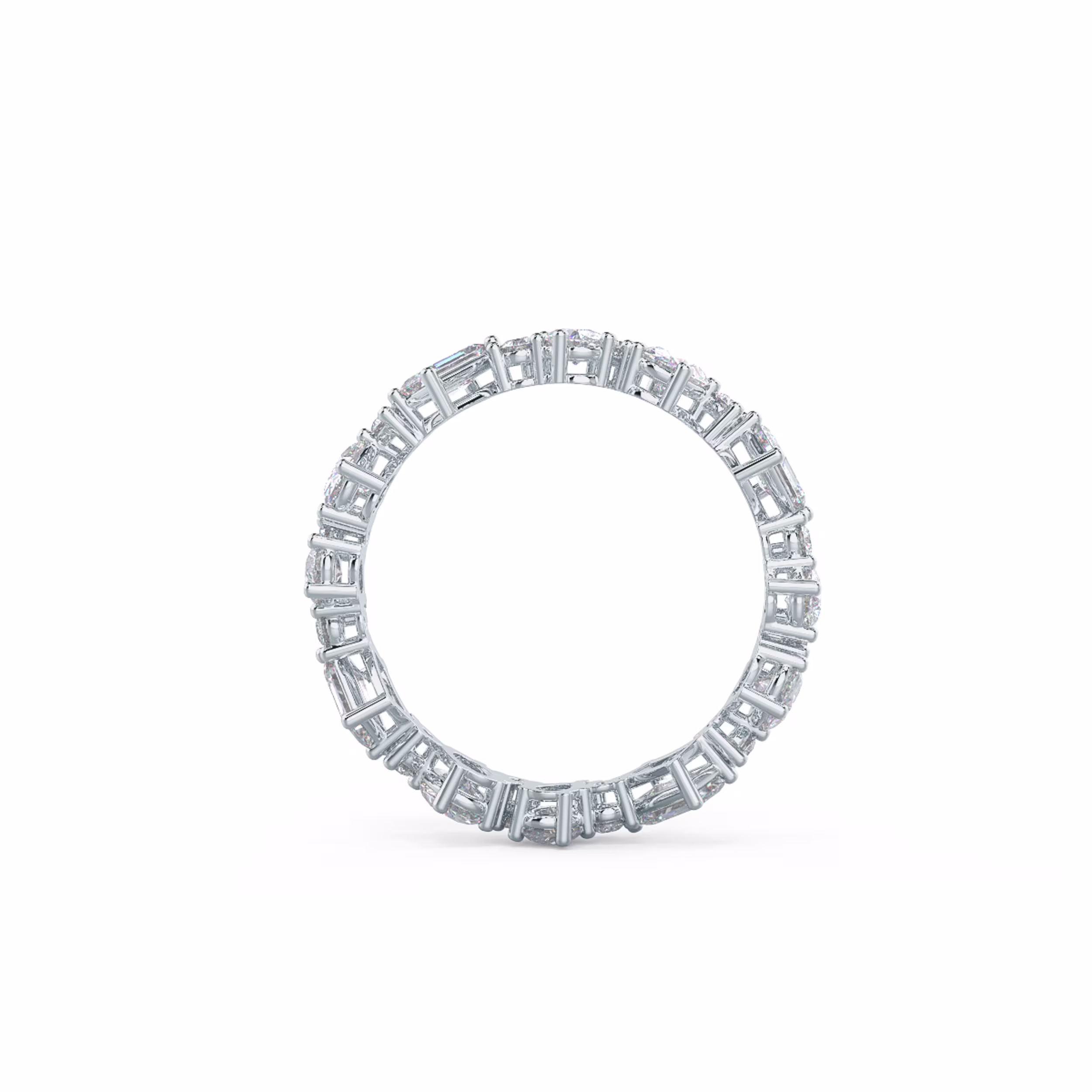 2.0 Carat Diamonds Cassie Eternity Band in 18k White Gold (Profile View)