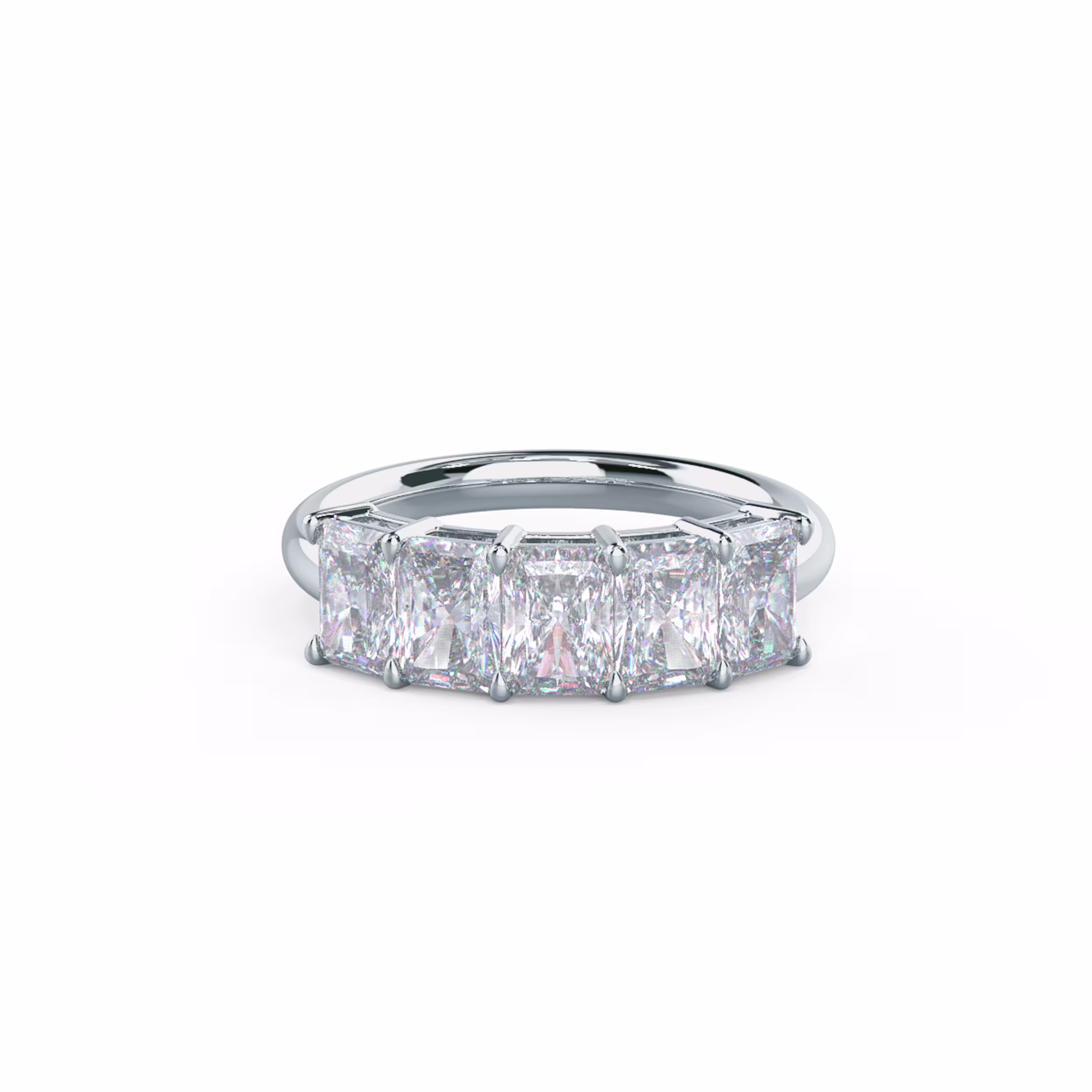 2.0 Carat Lab Created Diamonds set in 18k White Gold Radiant Five Stone (Main View)