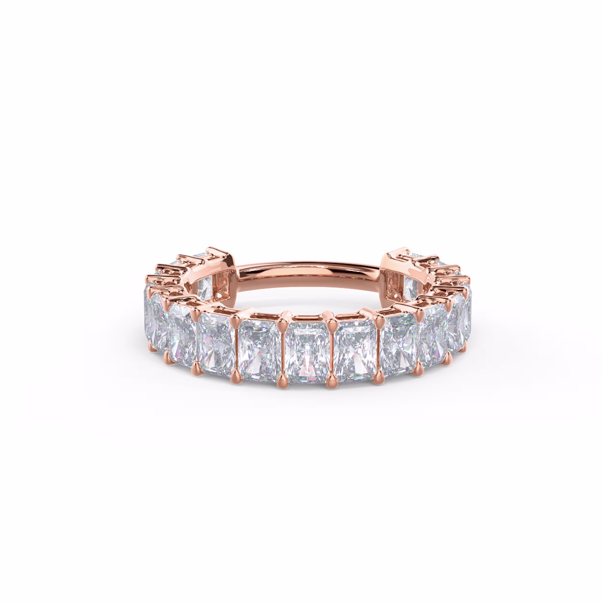 3.5 Carat Diamonds Radiant Three Quarter Band in 14k Rose Gold (Main View)