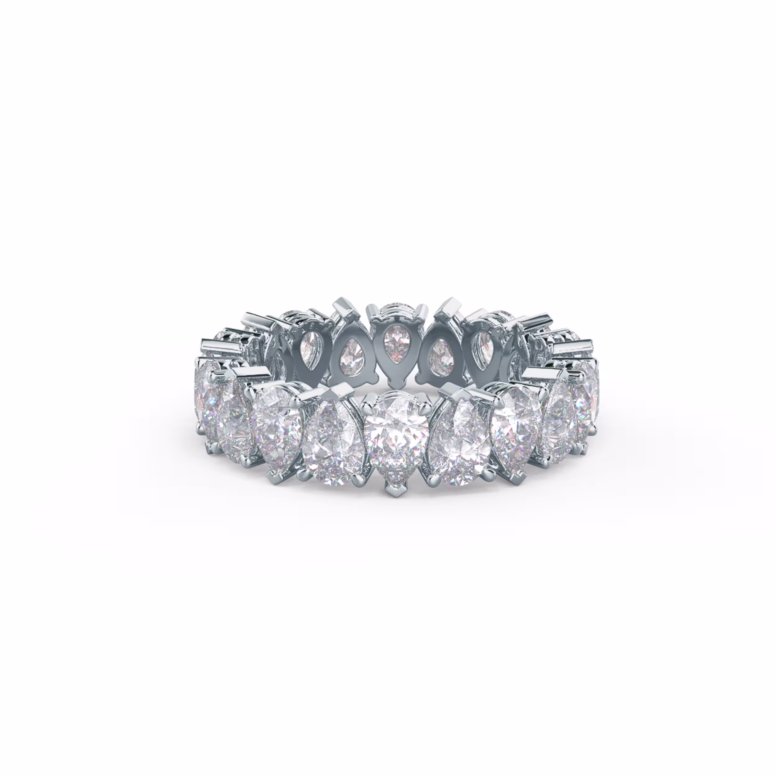 3.6 Carat Lab Created Diamonds Pear Alternating Eternity Band in 18k White Gold (Main View)