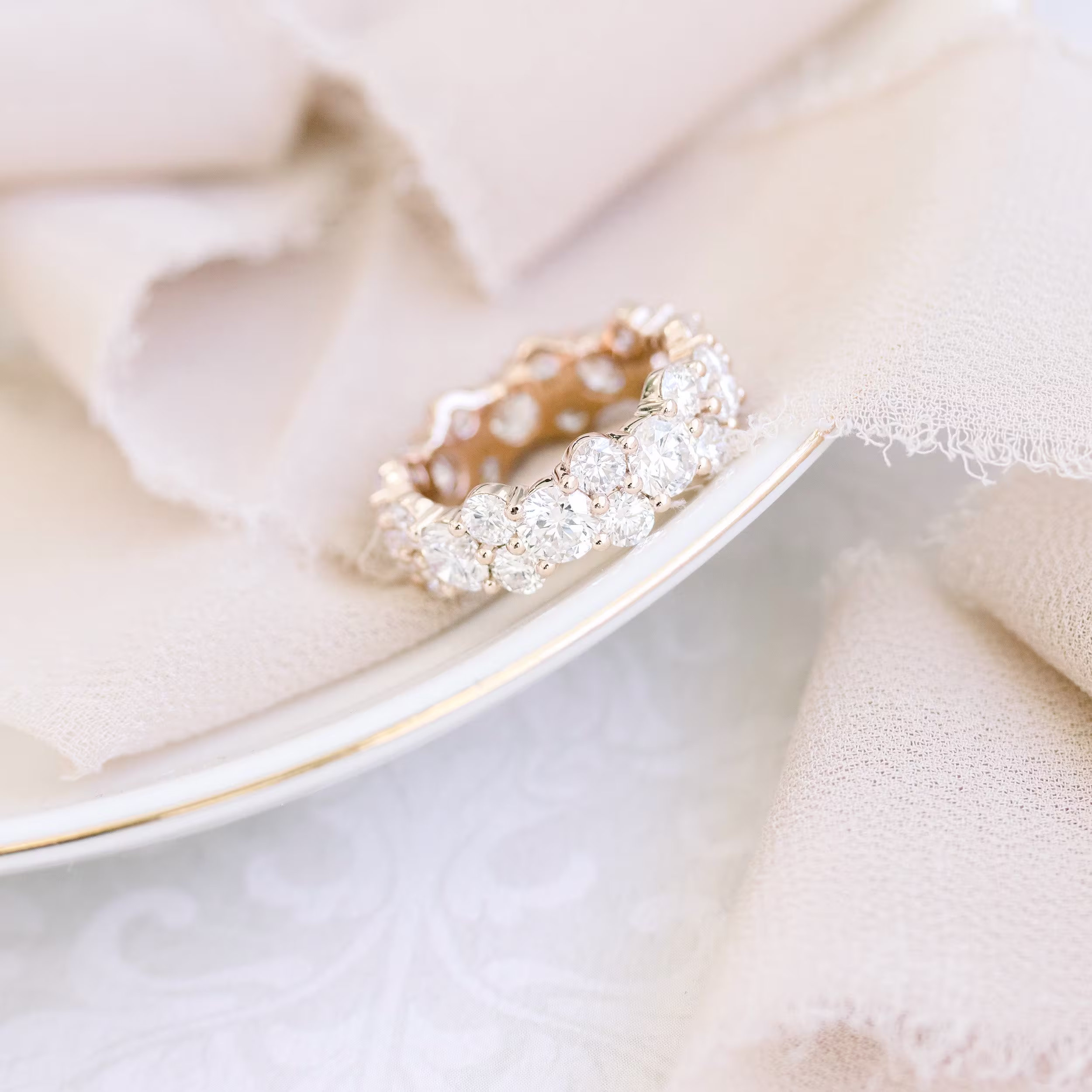 rose gold lab diamond custom five eternity band ada diamonds design ad181