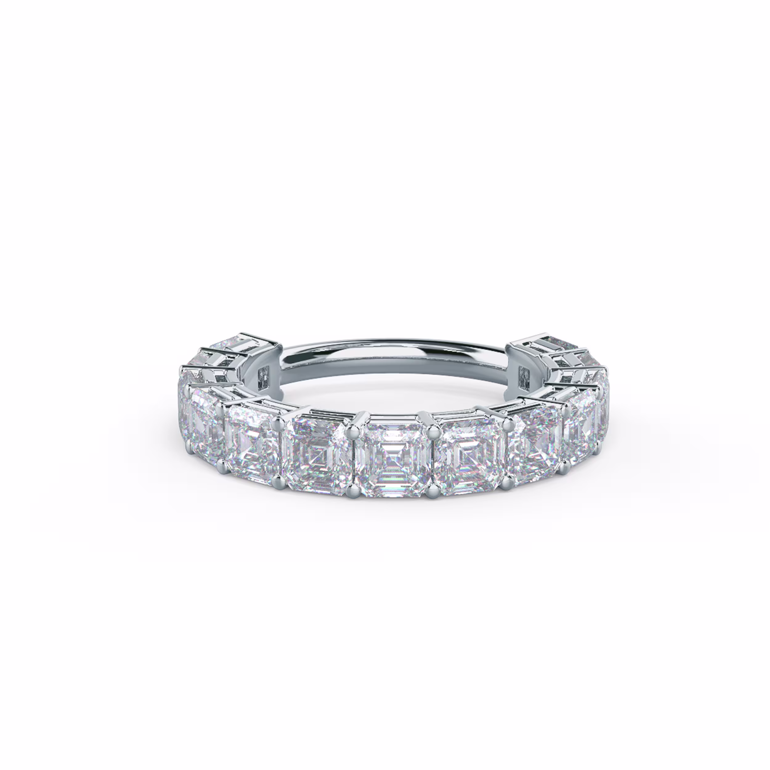 4.0 ct Diamonds set in 18kt White Gold Asscher Cut Diamond Three Quarter Band (Main View)
