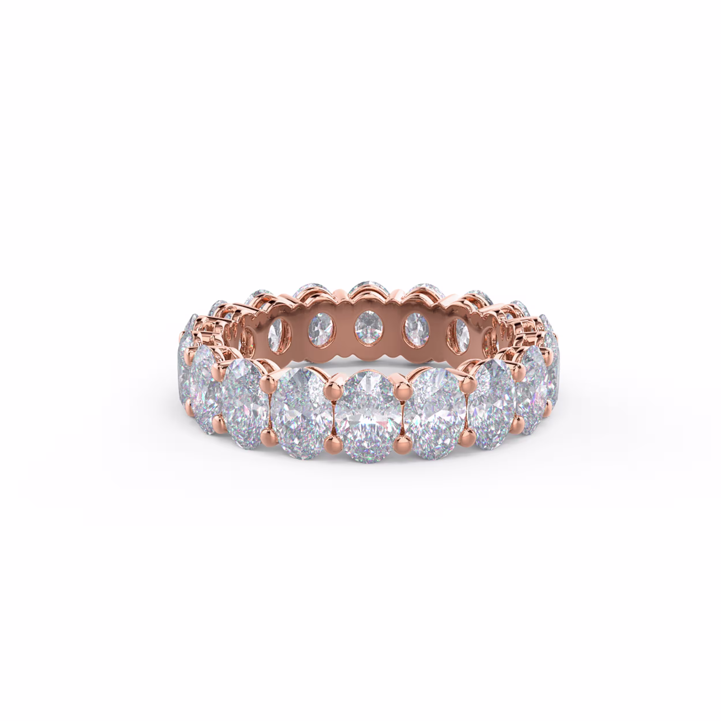 5.5 ctw Diamonds set in 14kt Rose Gold Oval Basket Eternity Band (Main View)