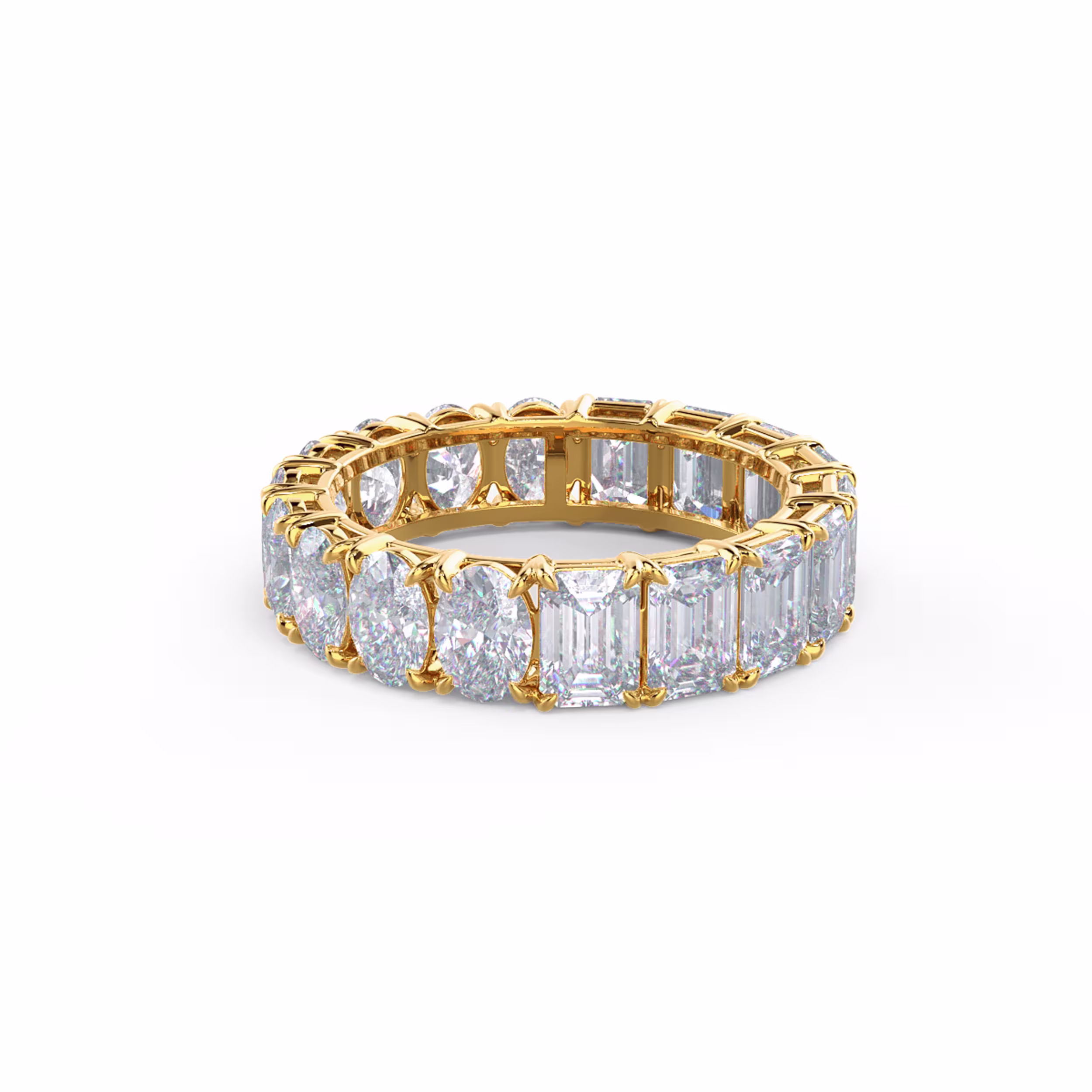 6.3 ct Lab Diamonds Half and Half Band in Yellow Gold (Main View)