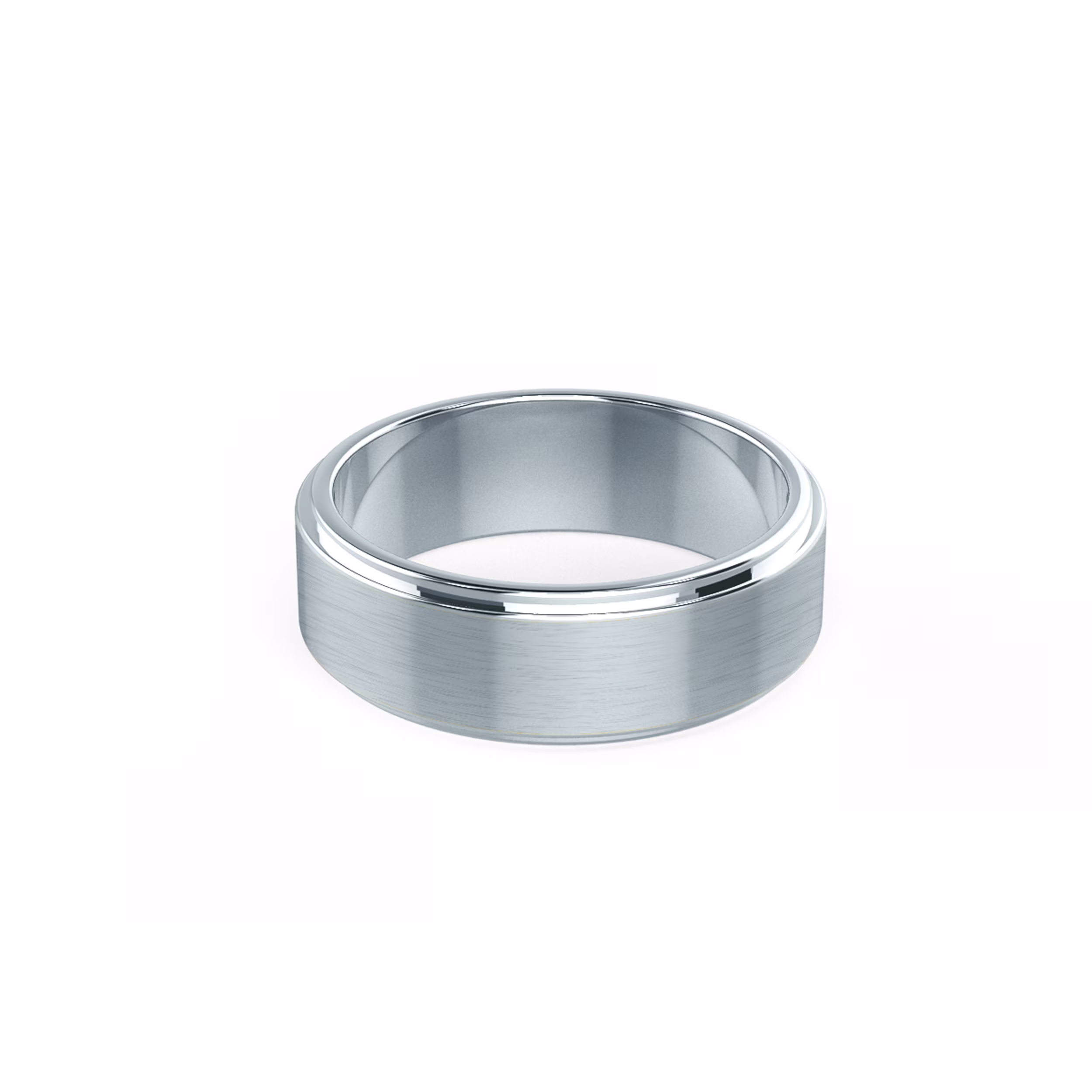 Alternate White Image for Matte Flat Beveled Ring