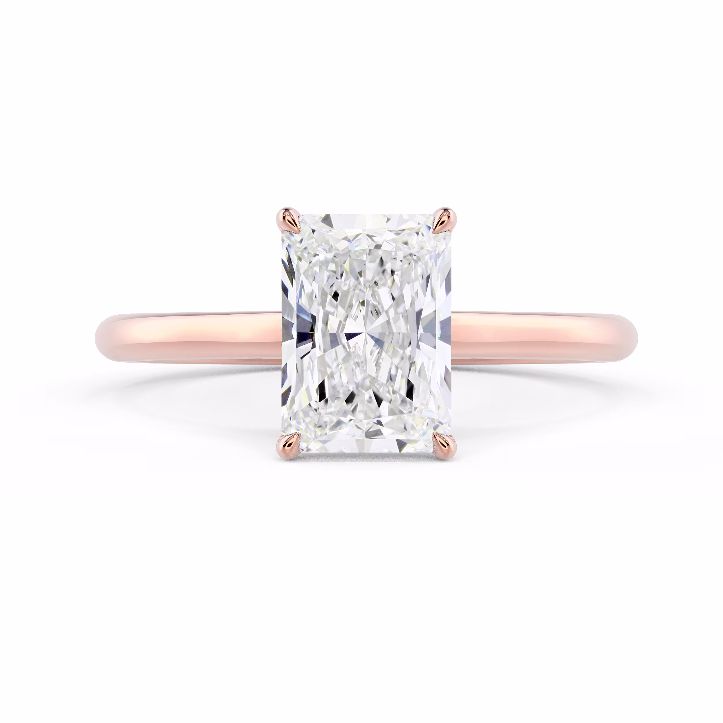 Diamonds Radiant Cathedral Solitaire Diamond Engagement Ring in Rose Gold (Main View)