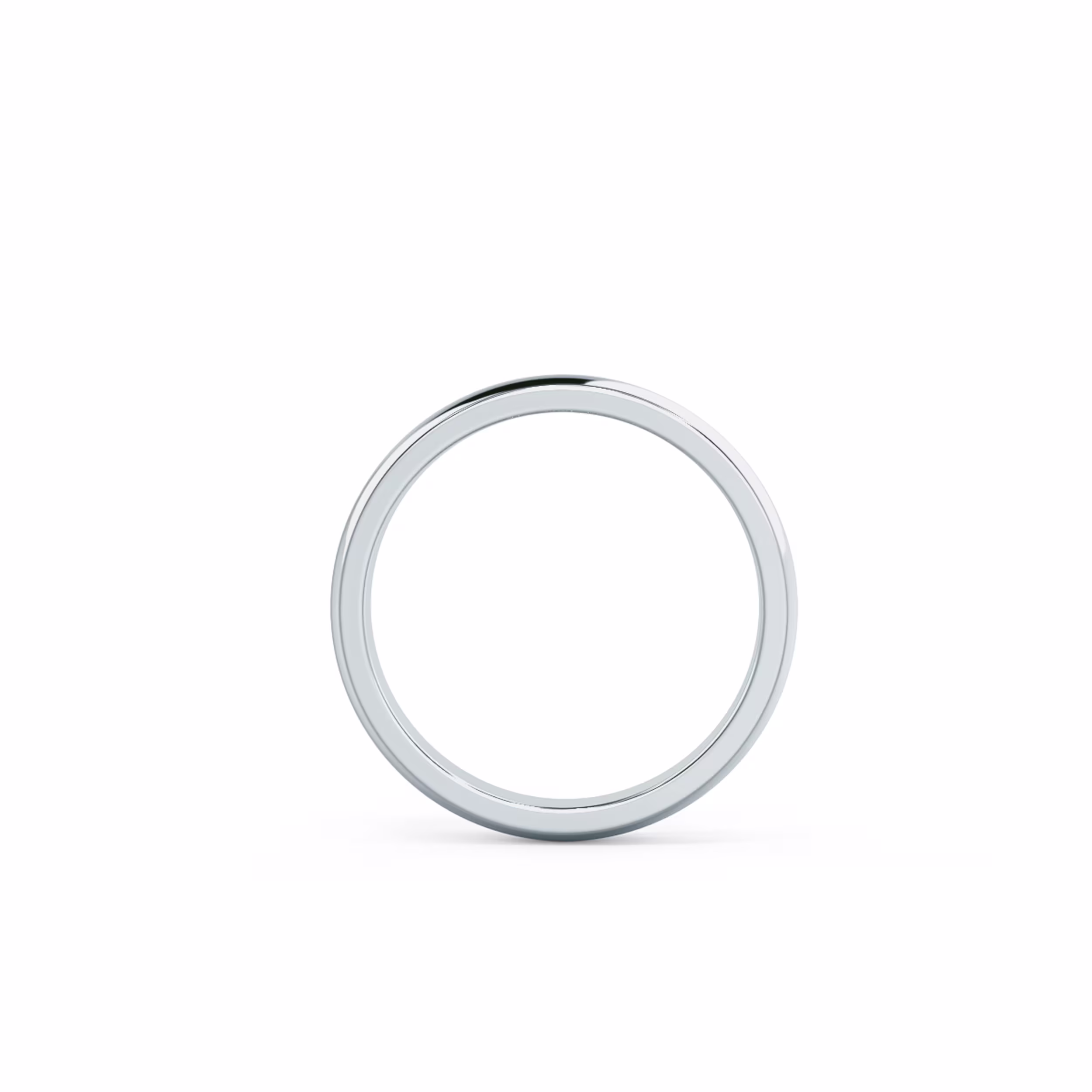 Diamonds 3mm Rounded Ring in 18k White Gold (Profile View)